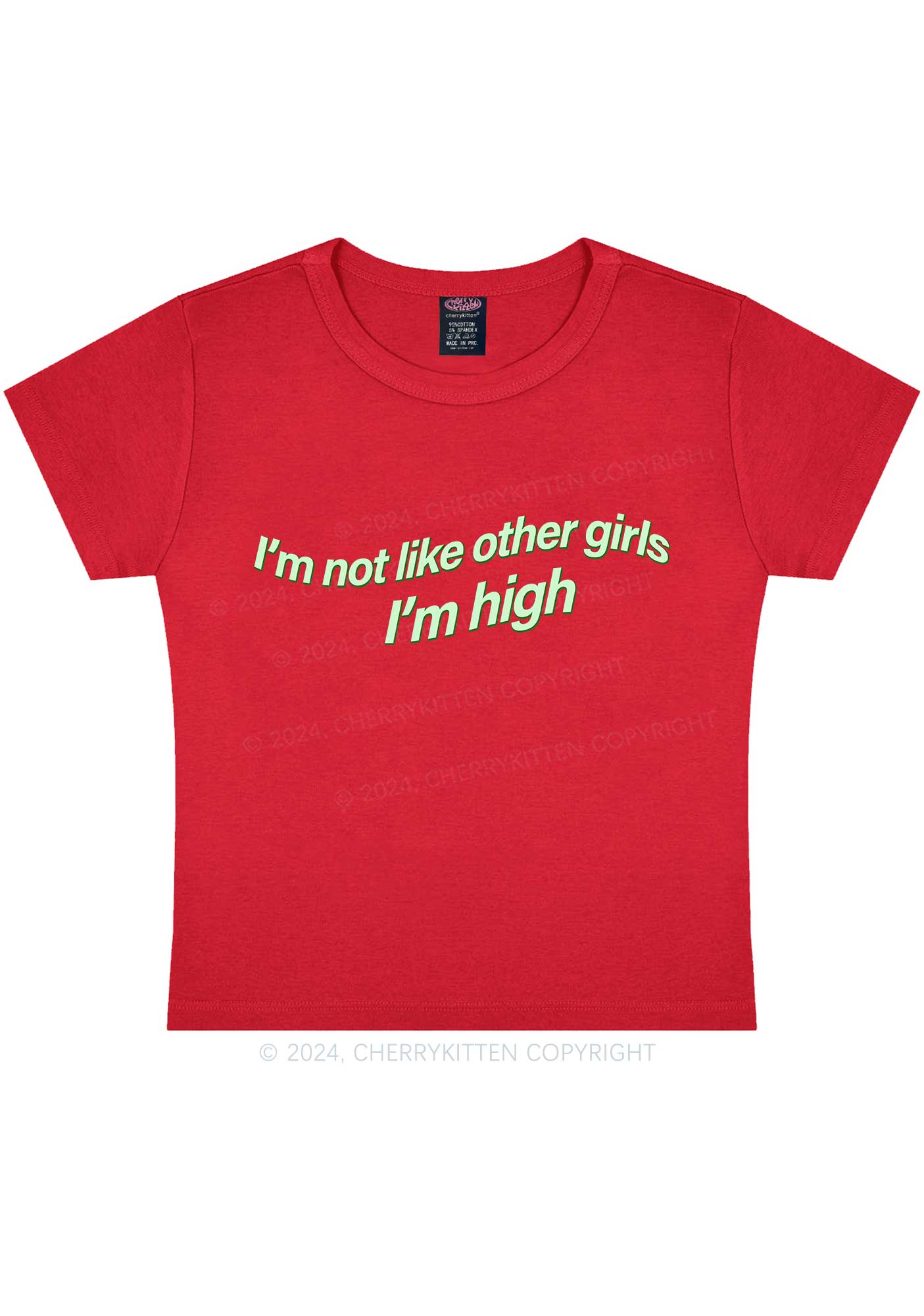 Im High Girl Y2K Baby Tee Cherrykitten - Image 4