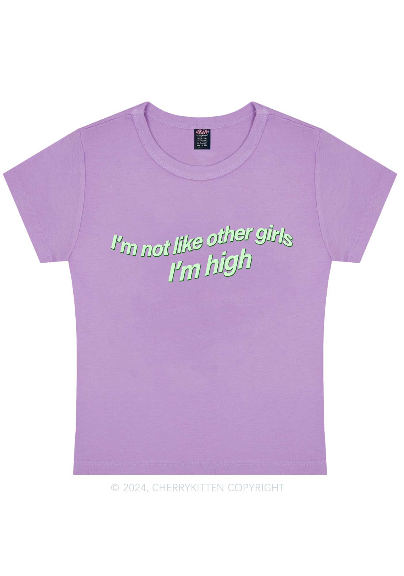 Im High Girl Y2K Baby Tee Cherrykitten - Image 5