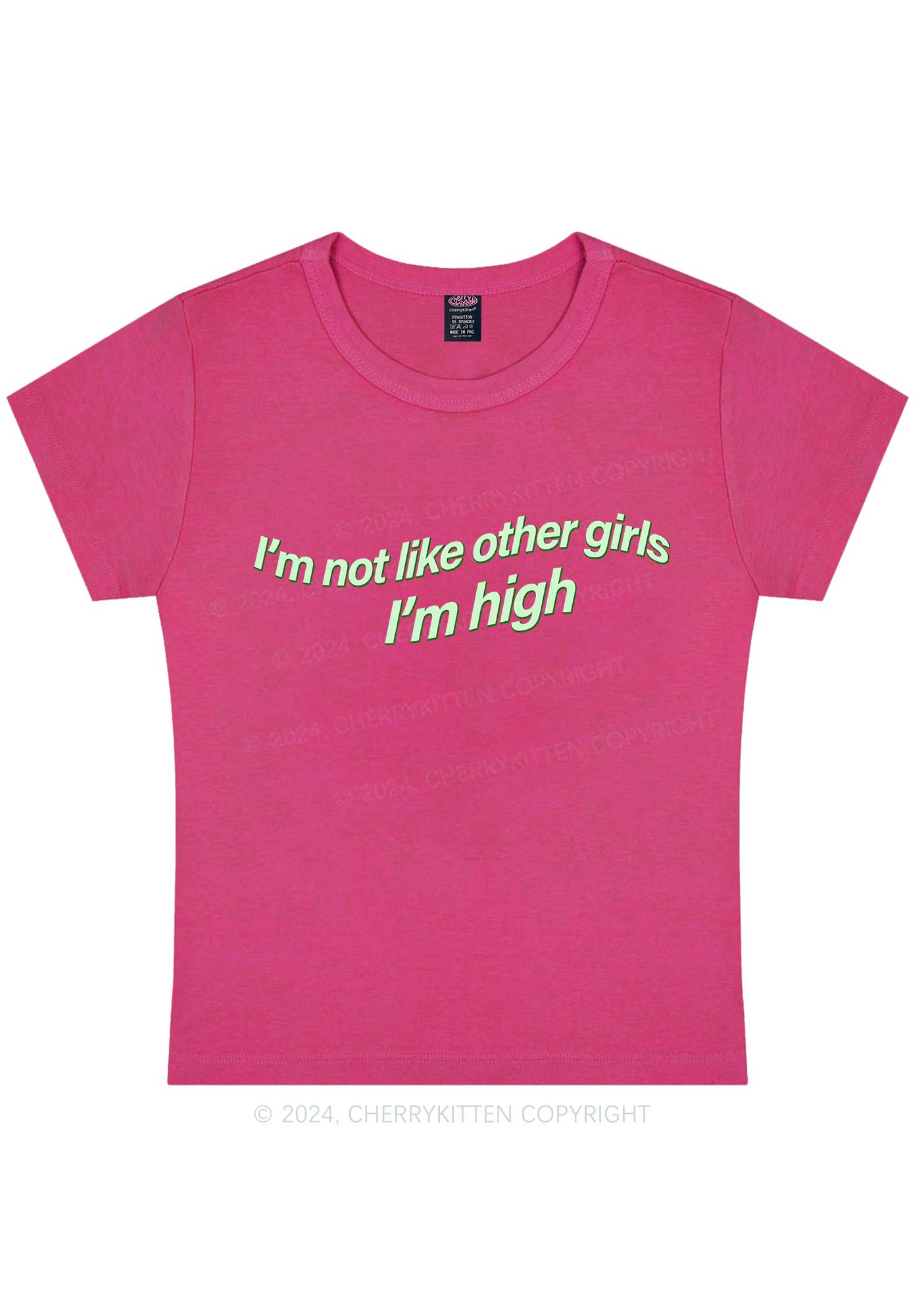 Im High Girl Y2K Baby Tee Cherrykitten - Image 6