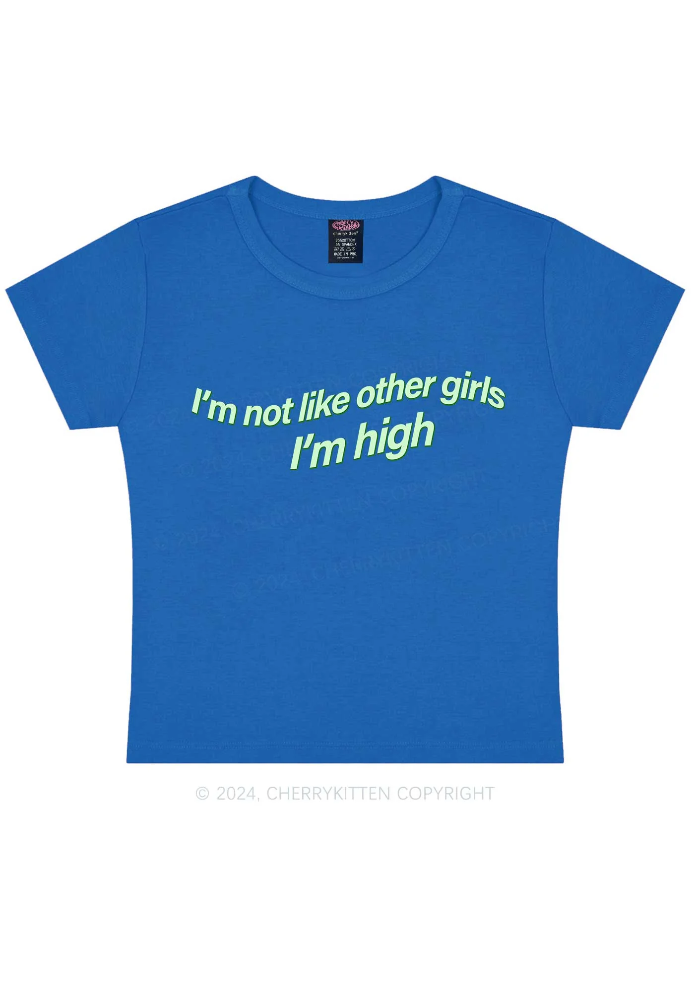 Im High Girl Y2K Baby Tee Cherrykitten - Image 7