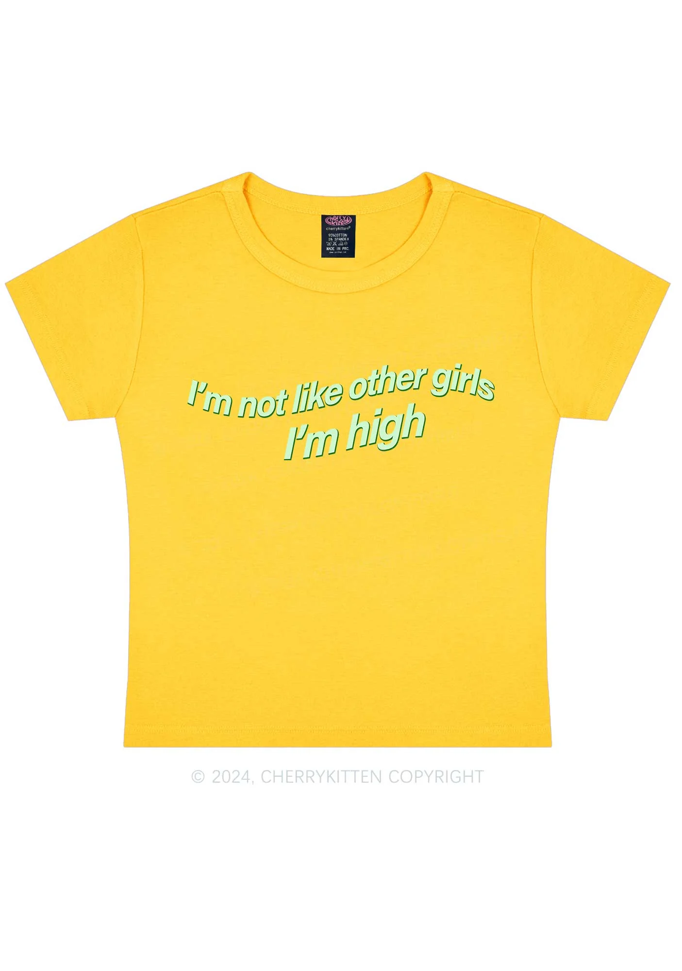 Im High Girl Y2K Baby Tee Cherrykitten - Image 9