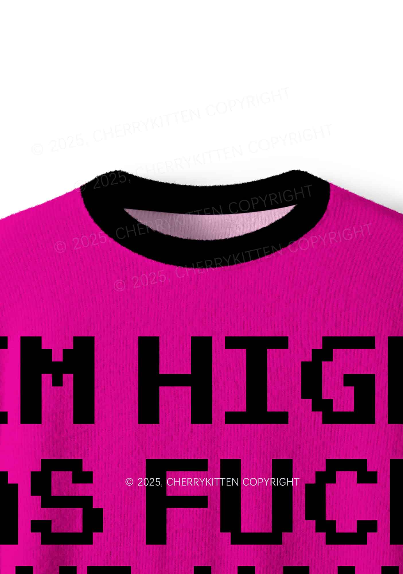 Im High Y2K Christmas Knit Sweatshirt Cherrykitten - Image 5