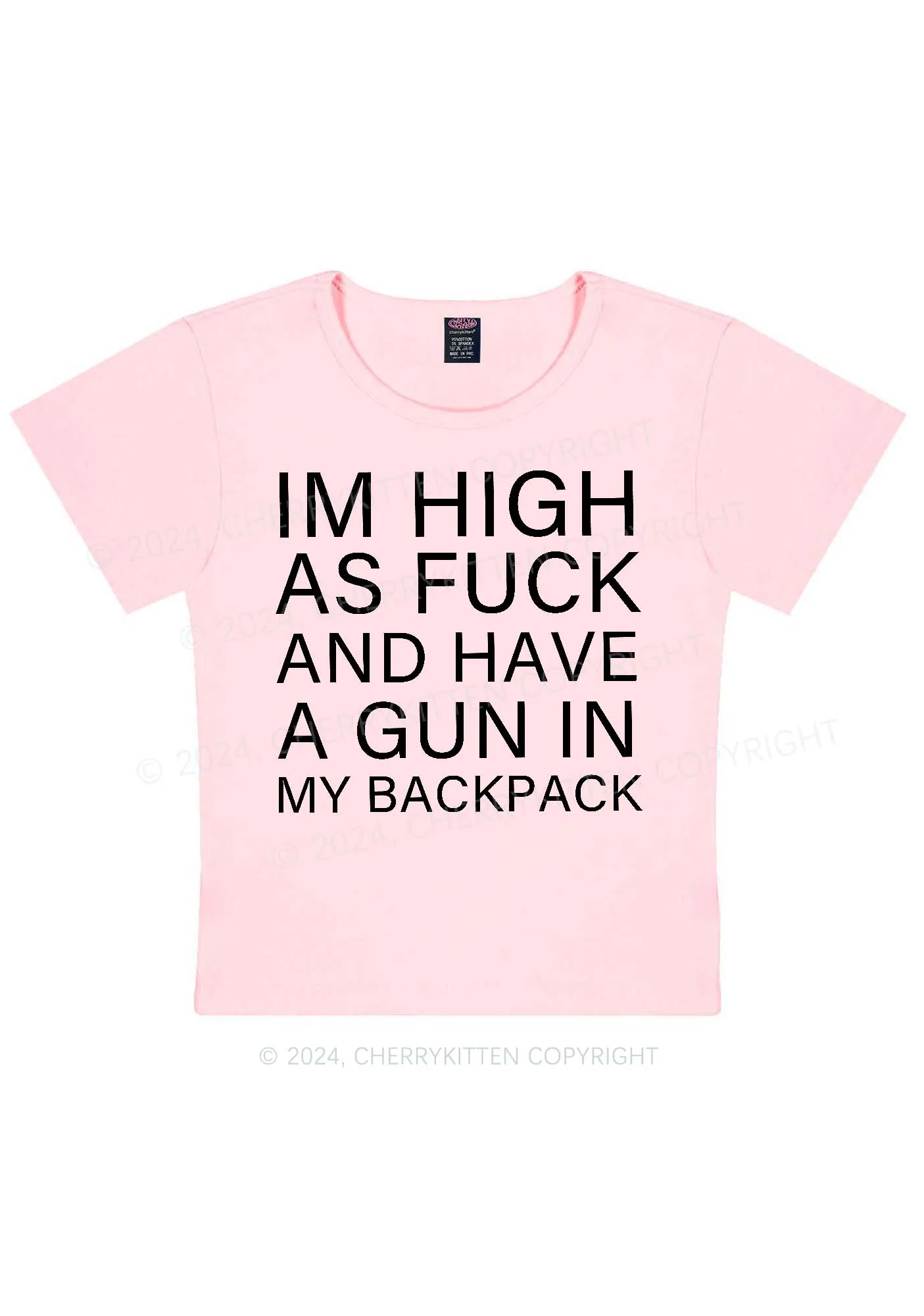 Im High Y2K Baby Tee Cherrykitten - Image 10