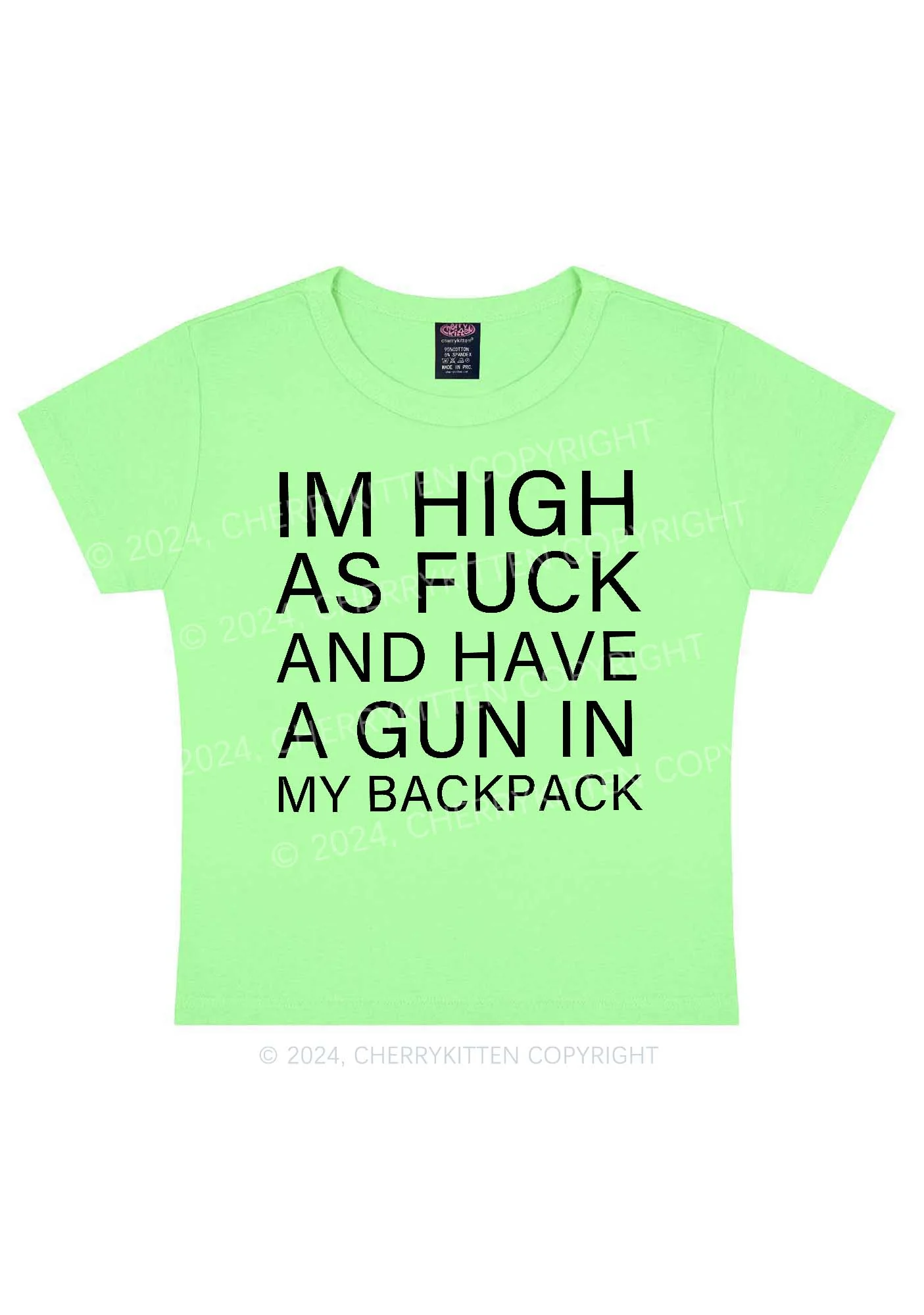 Im High Y2K Baby Tee Cherrykitten - Image 11