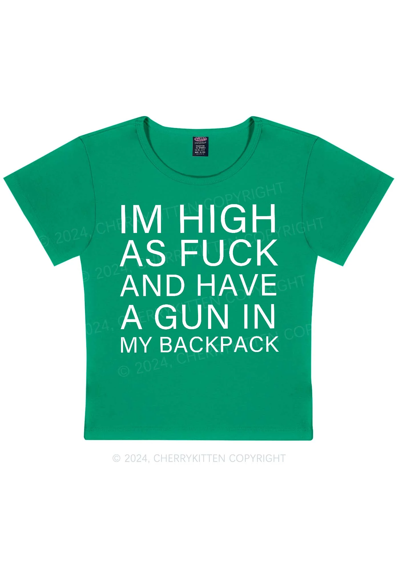 Im High Y2K Baby Tee Cherrykitten - Image 12