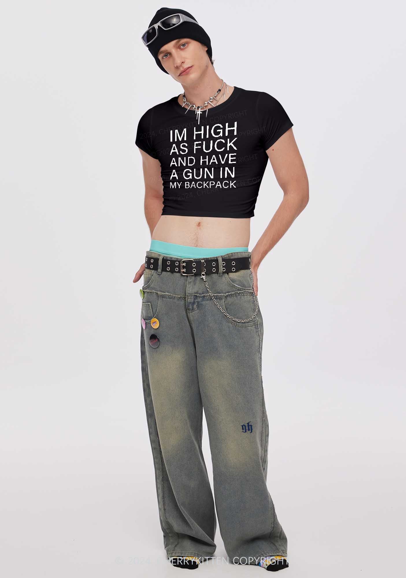 Im High Y2K Baby Tee Cherrykitten - Image 2