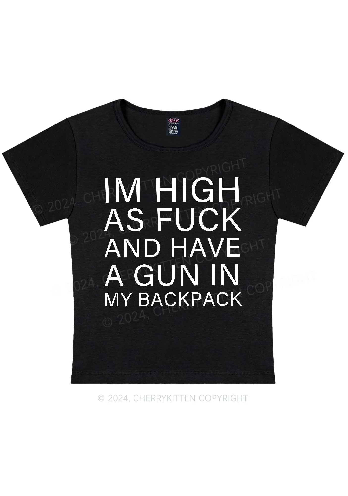 Im High Y2K Baby Tee Cherrykitten - Image 3