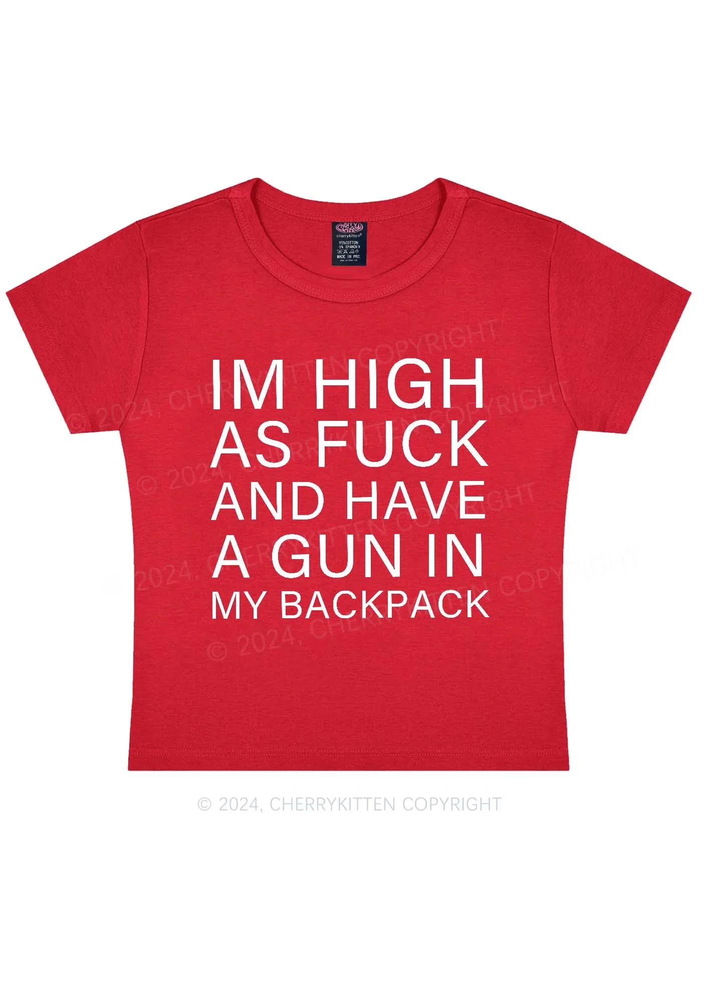 Im High Y2K Baby Tee Cherrykitten - Image 4
