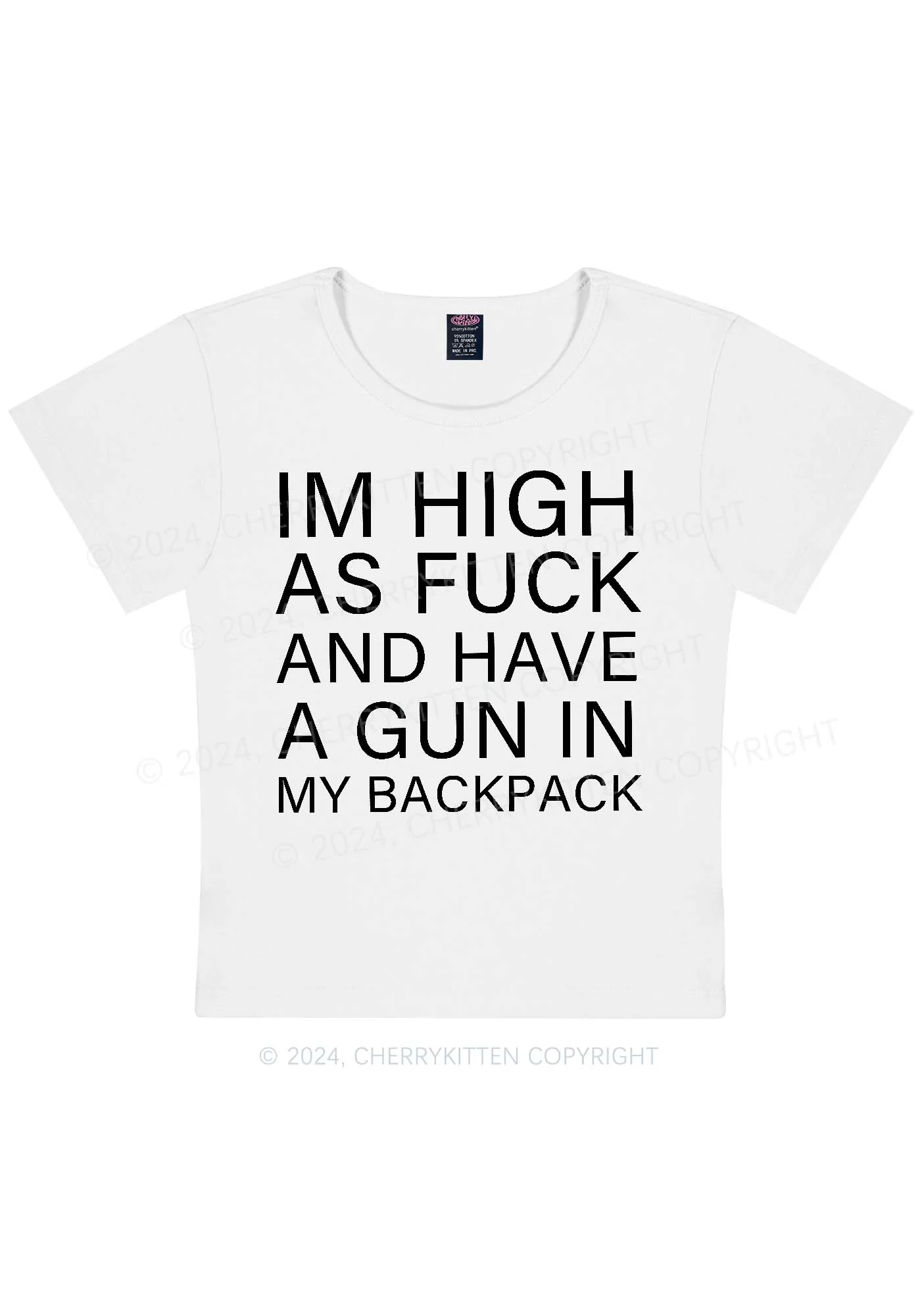 Im High Y2K Baby Tee Cherrykitten - Image 5