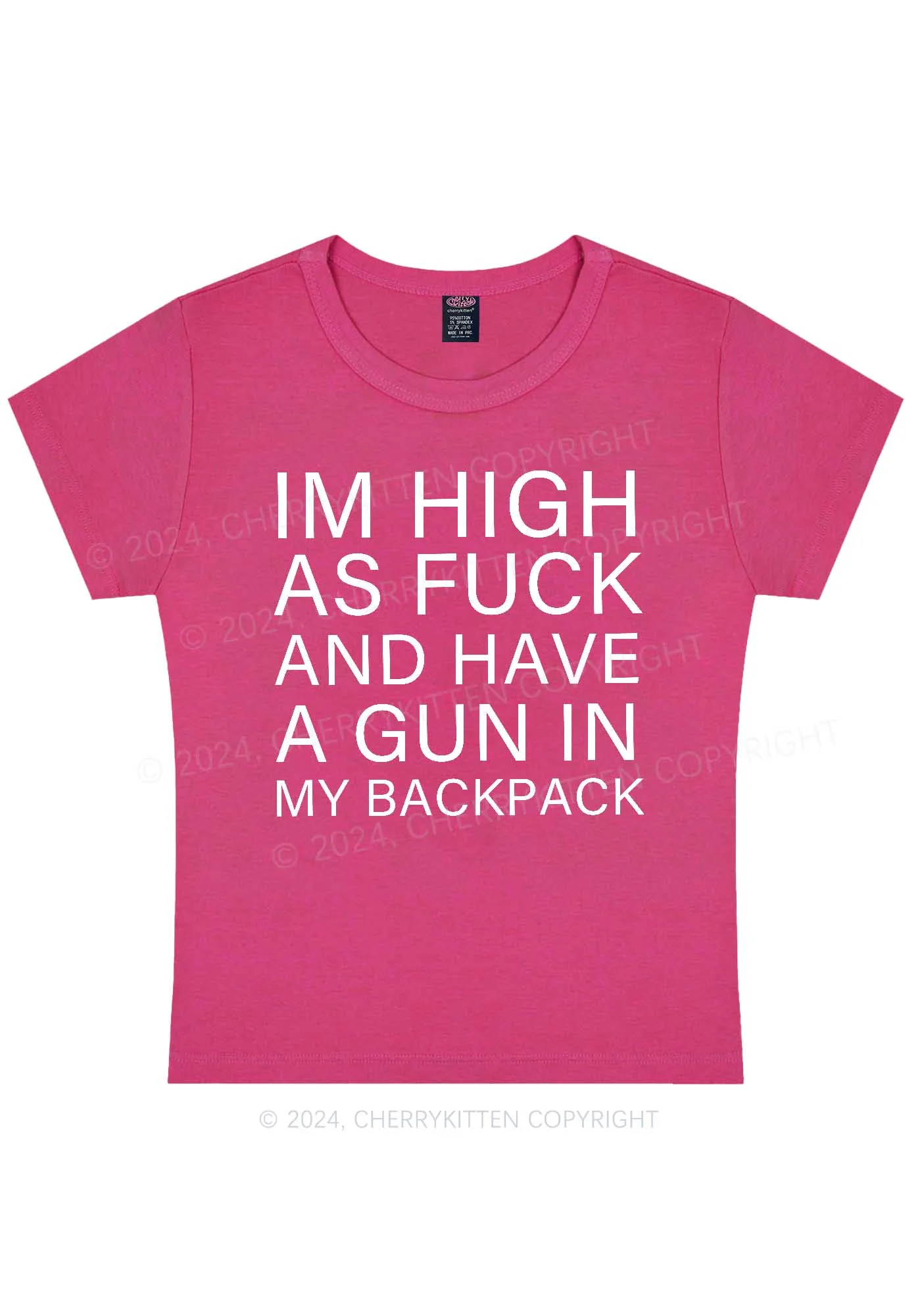 Im High Y2K Baby Tee Cherrykitten - Image 6