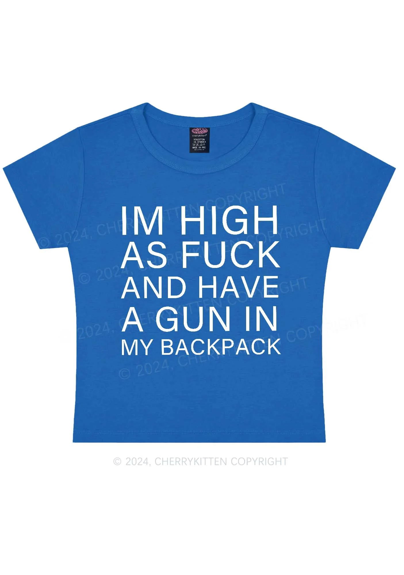 Im High Y2K Baby Tee Cherrykitten - Image 8