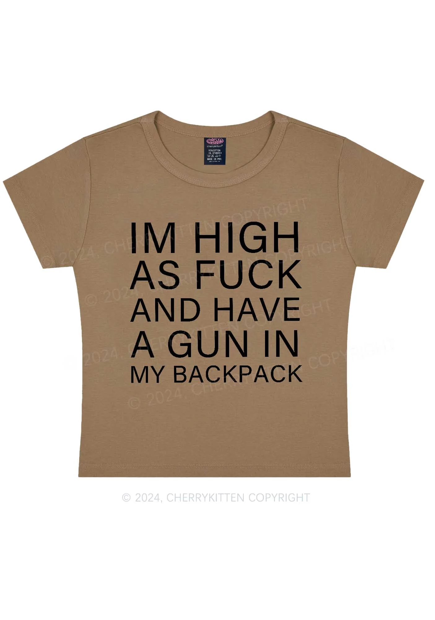 Im High Y2K Baby Tee Cherrykitten - Image 9