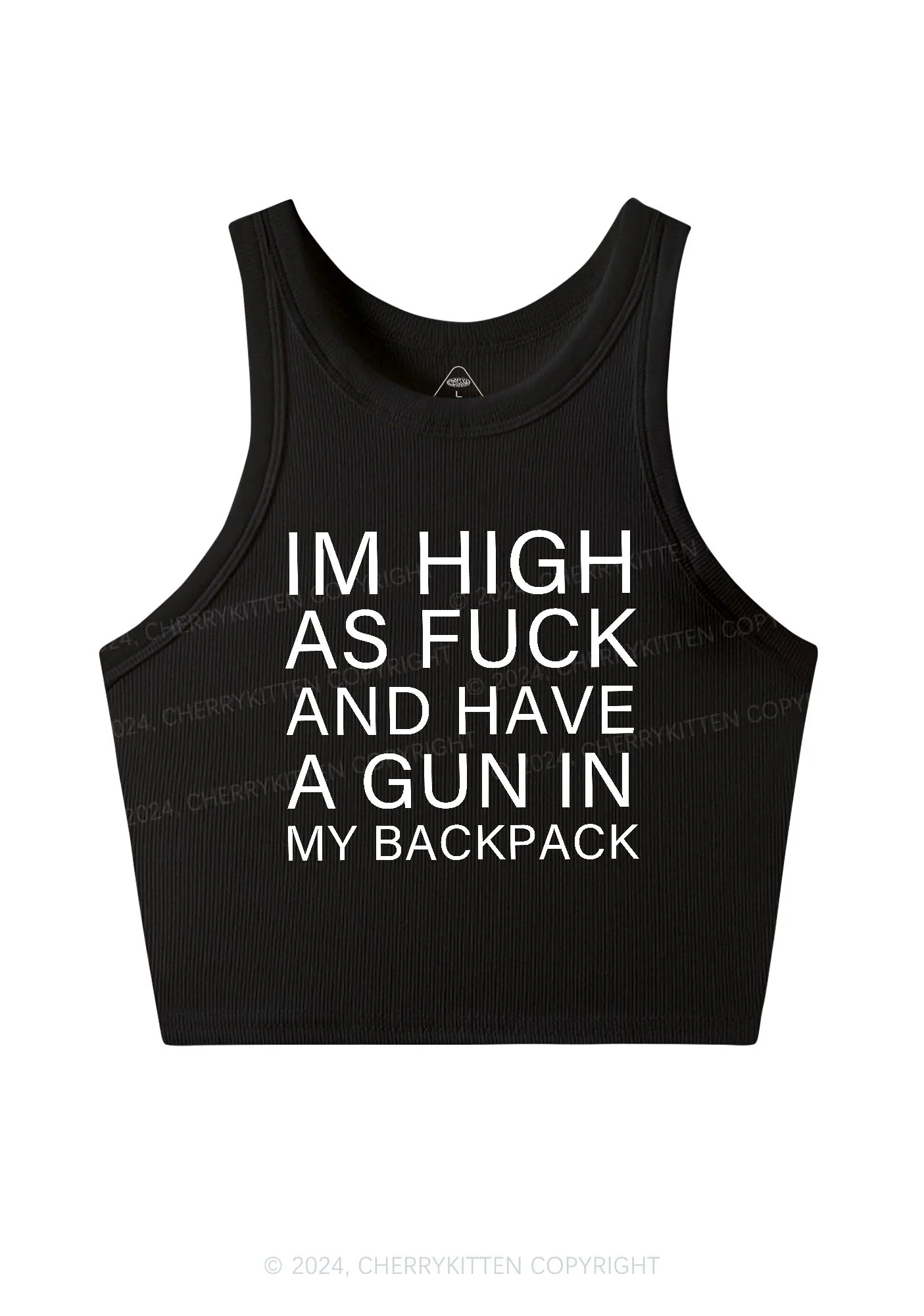 Im High Y2K Crop Tank Top Cherrykitten - Image 3
