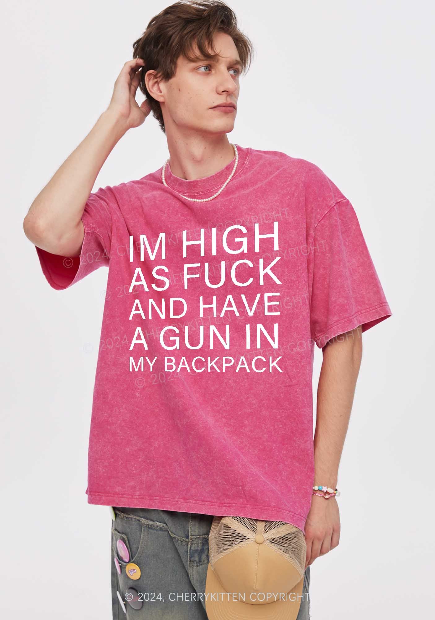 Im High Y2K Washed Tee Cherrykitten - Image 2