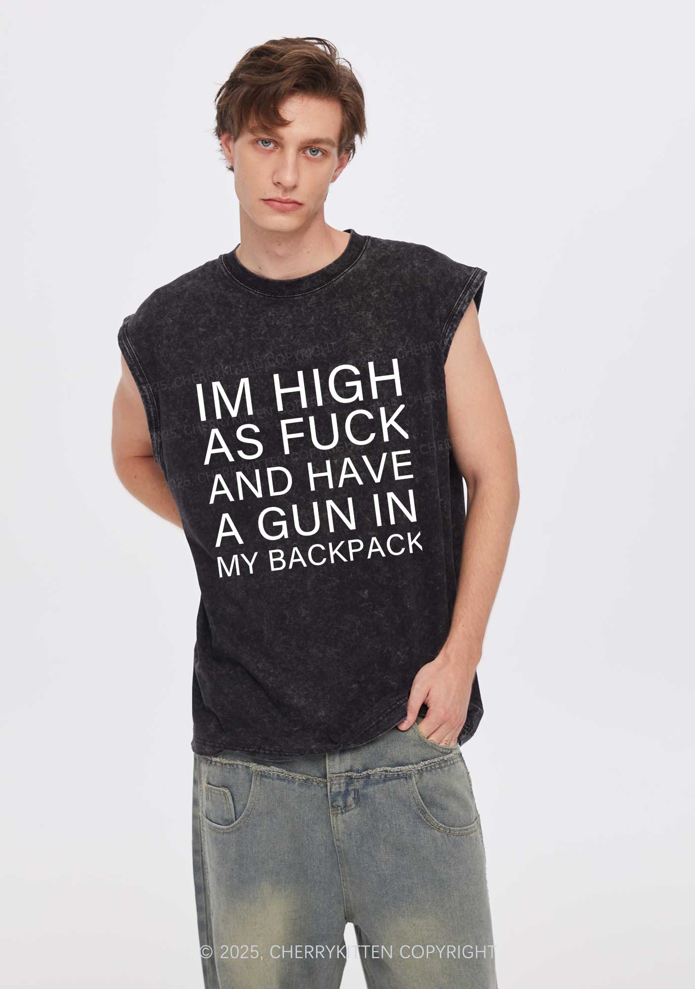 Im High Y2K Washed Tank Cherrykitten - Image 2