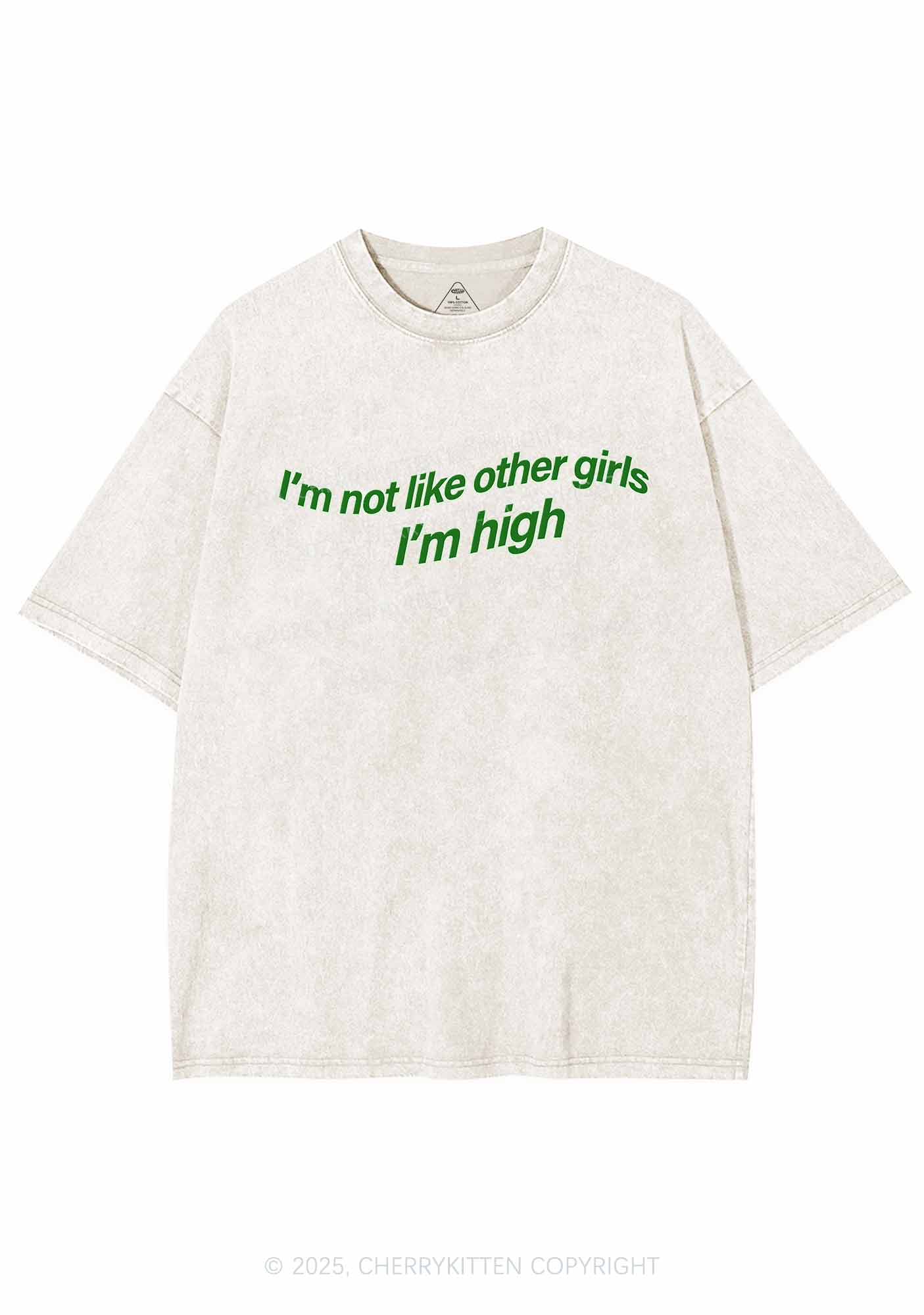 Im High Girl Y2K Washed Tee Cherrykitten - Image 3