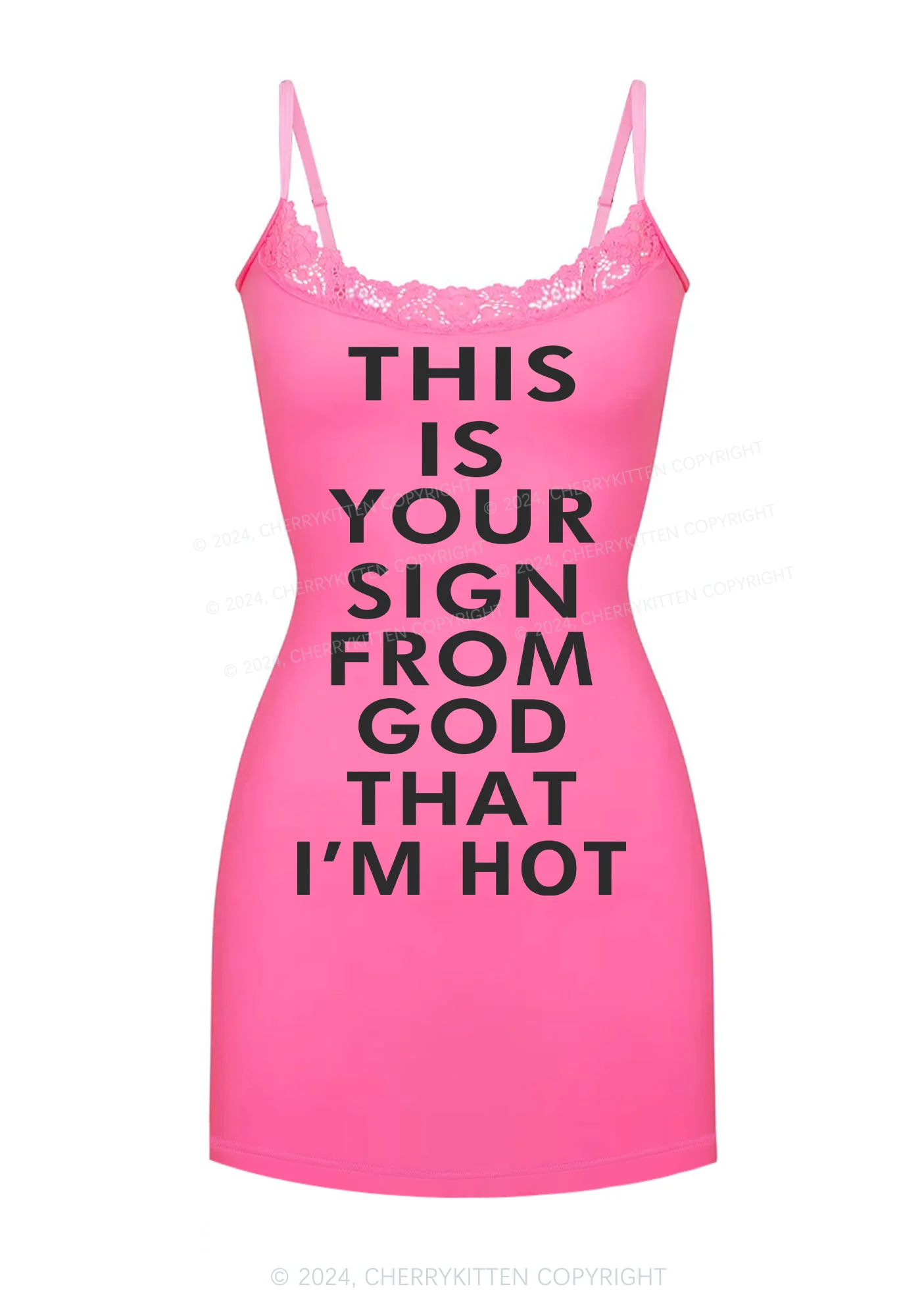 I'm Hot Y2K Lace Slip Dress Cherrykitten - Image 3