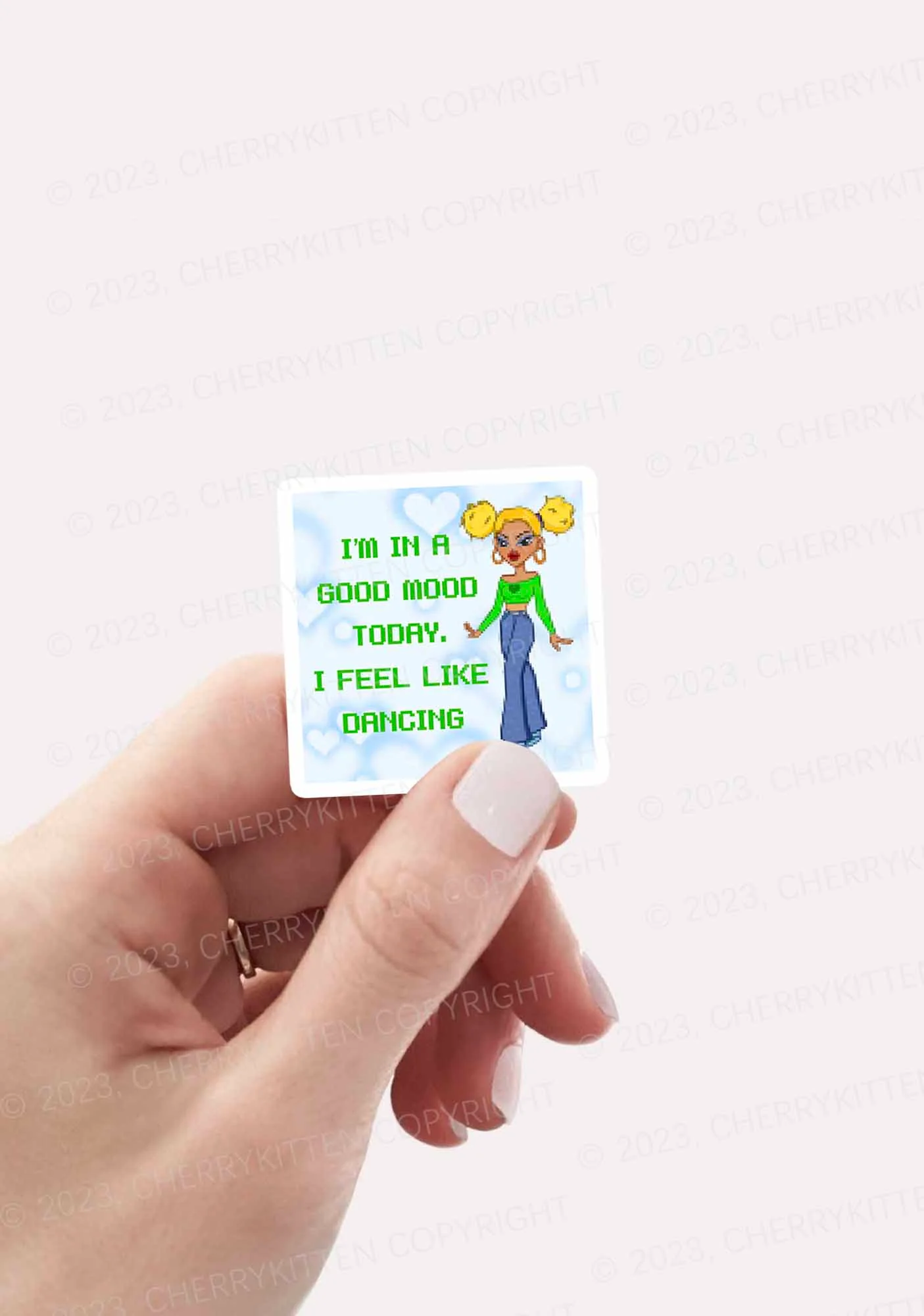 I'm In Good Mood Y2K Sticker Cherrykitten - Image 2