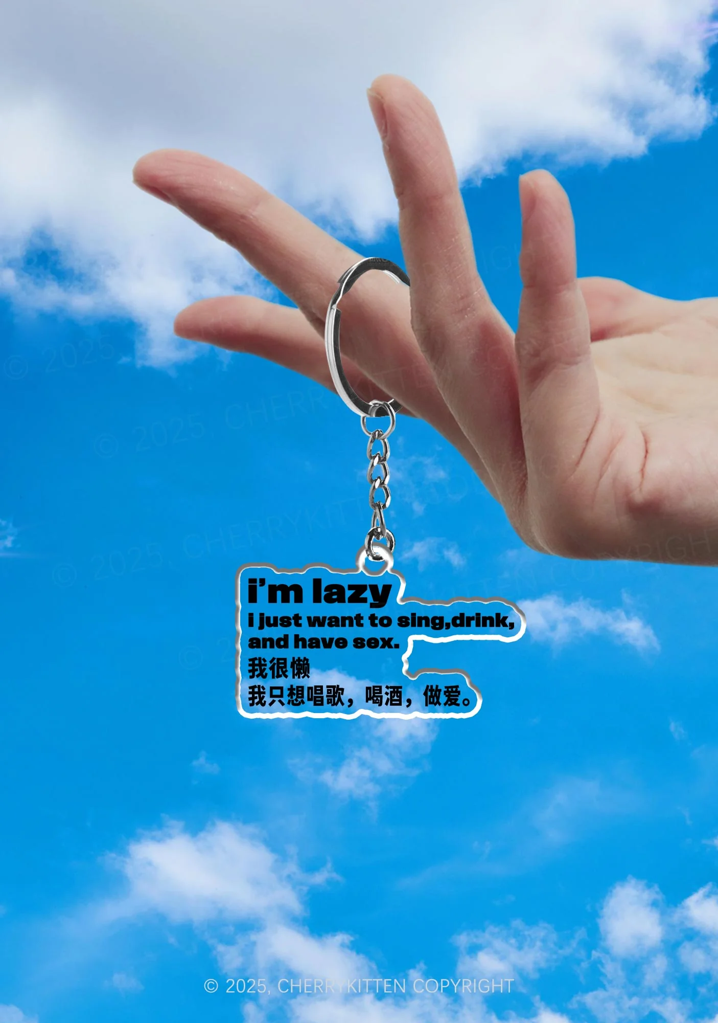 Im Lazy 1Pc Y2K Keychain Cherrykitten - Image 2