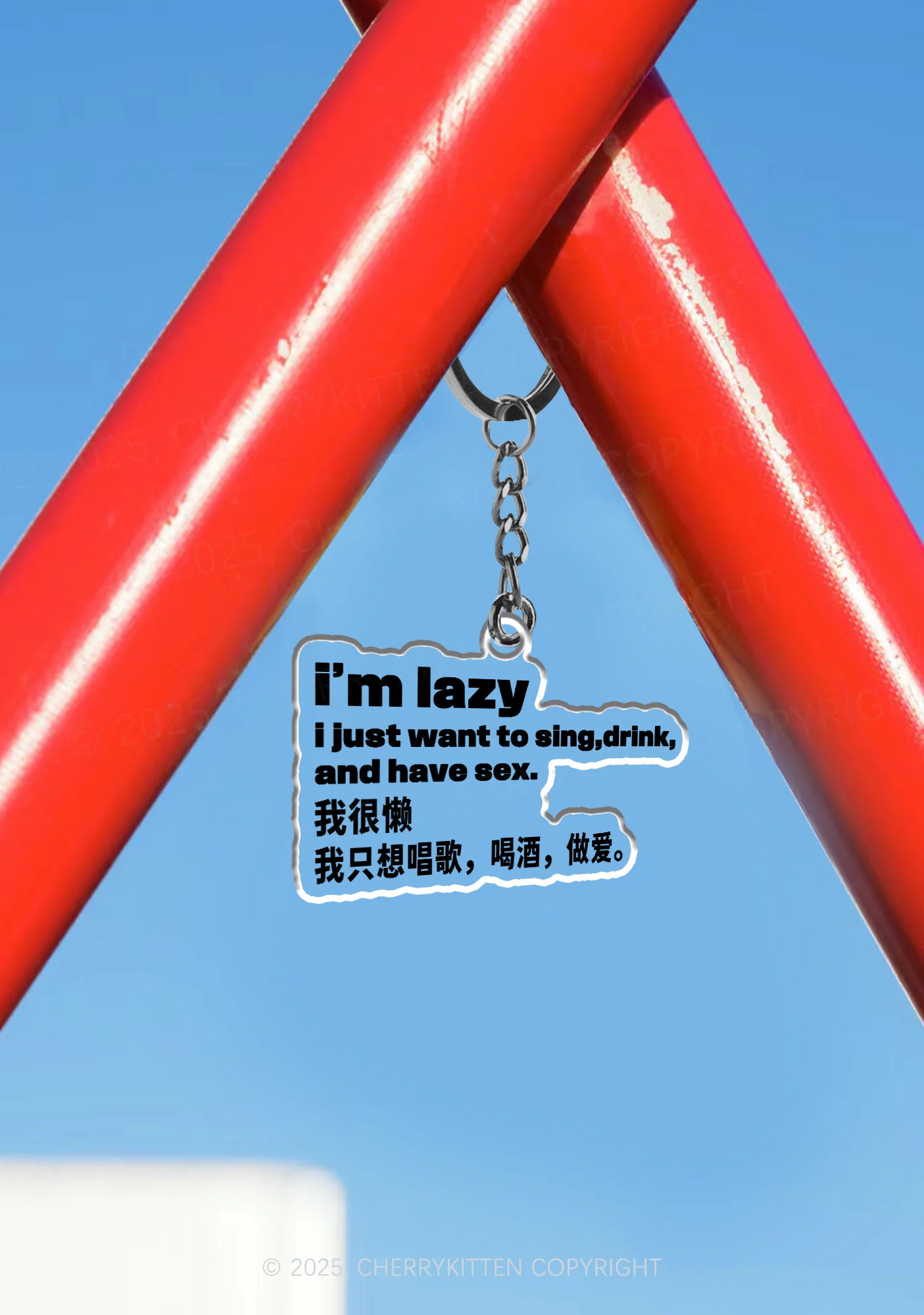 Im Lazy 1Pc Y2K Keychain Cherrykitten - Image 3
