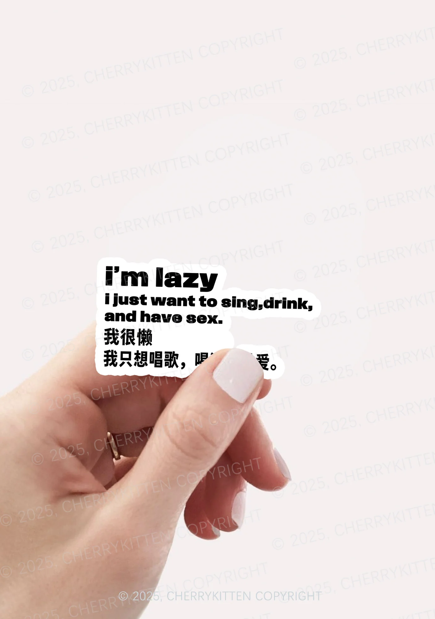 Im Lazy 1Pc Y2K Sticker Cherrykitten - Image 2