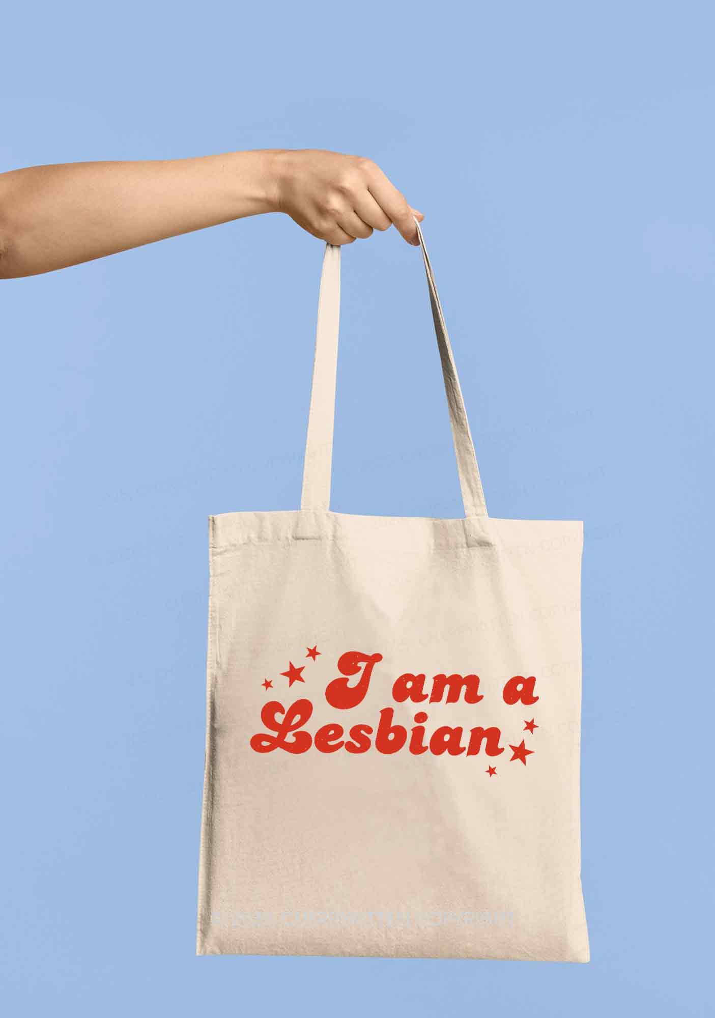 I'm Lesbian Pride Y2K Canvas Tote Bag Cherrykitten - Image 2