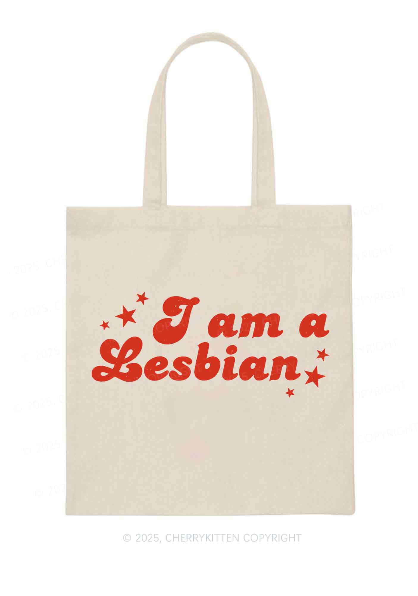 I'm Lesbian Pride Y2K Canvas Tote Bag Cherrykitten - Image 3