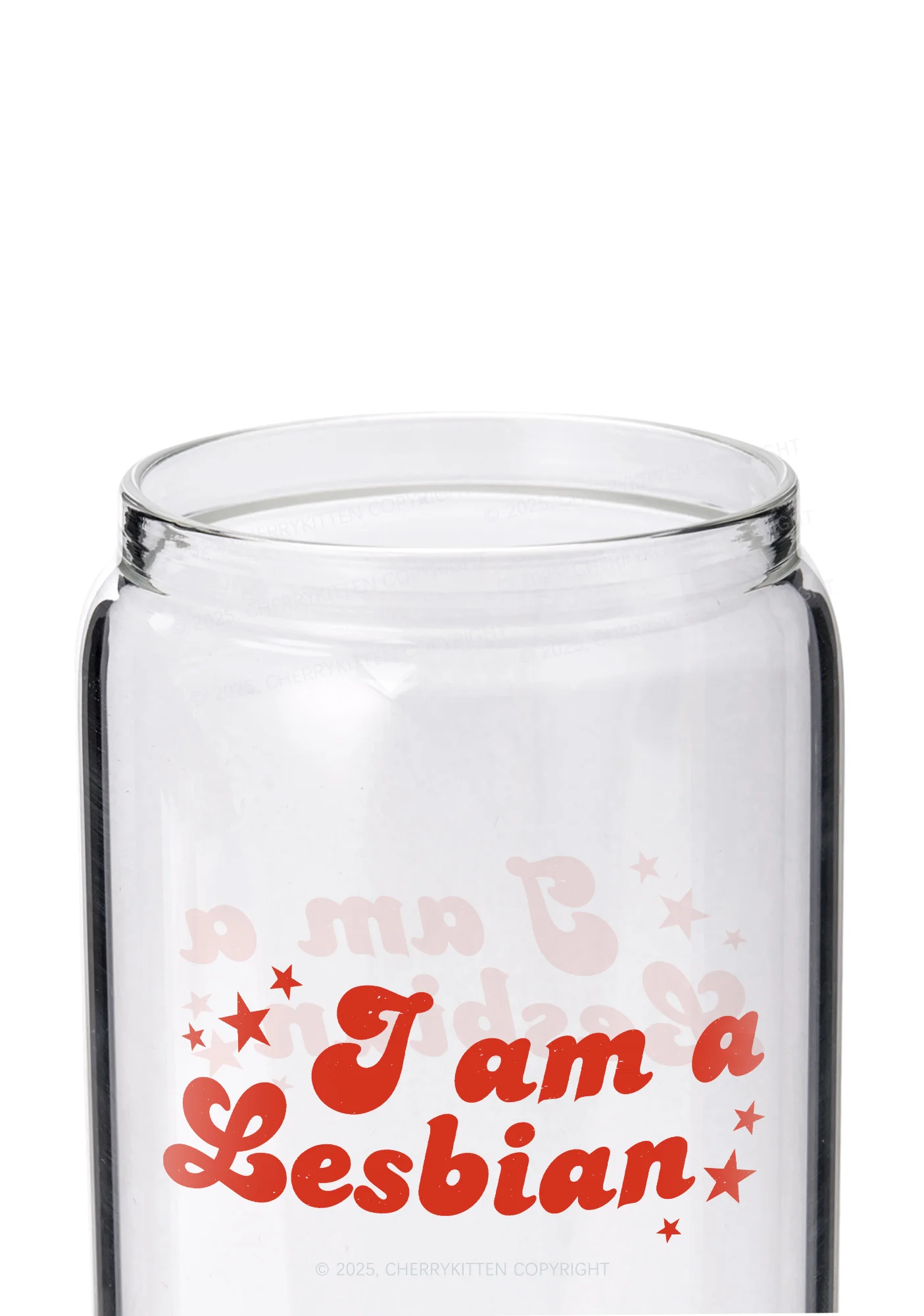 I'm Lesbian Pride Y2K Printed Glass Cup Cherrykitten - Image 2