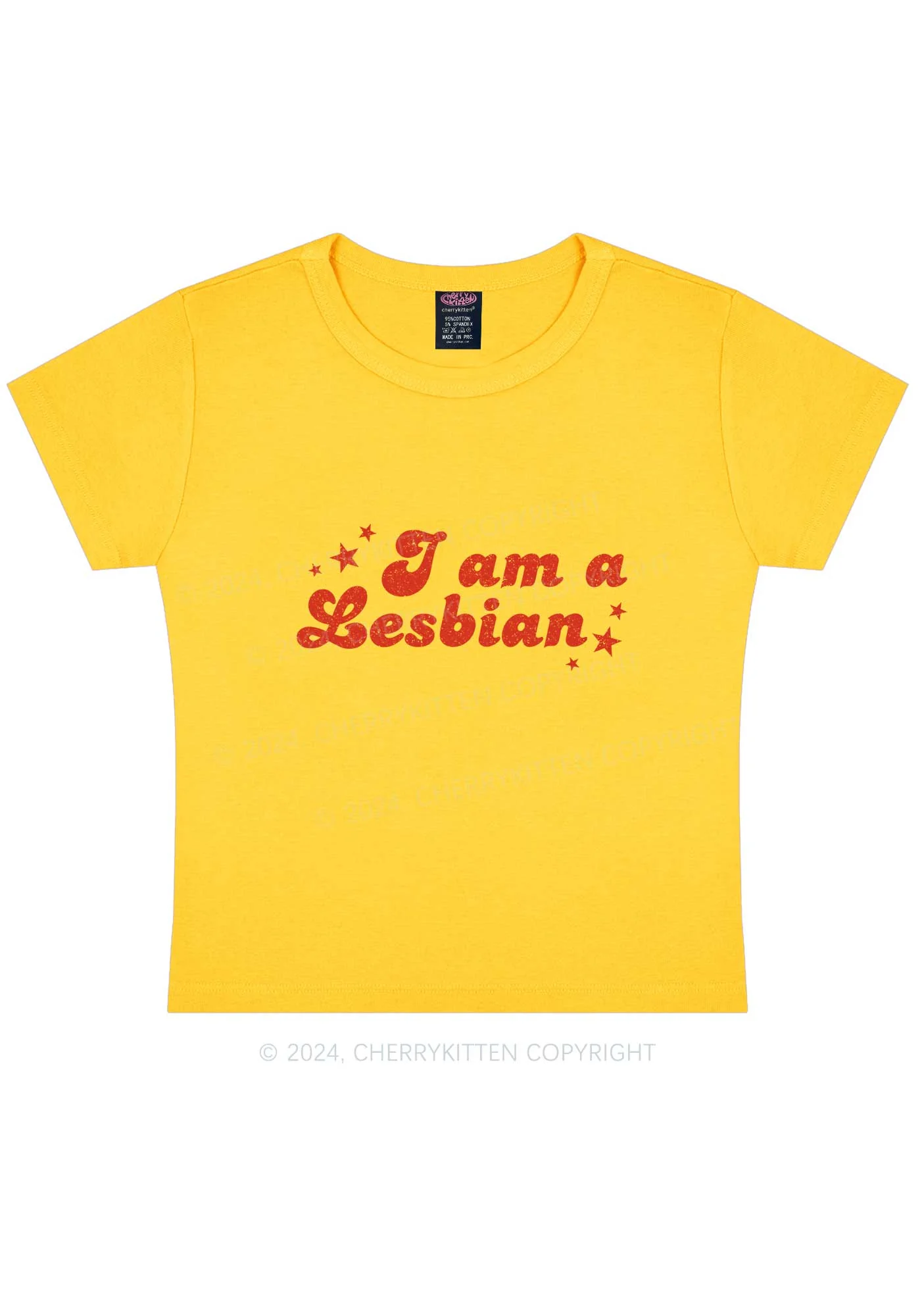 I'm Lesbian Y2K Baby Tee Cherrykitten - Image 2