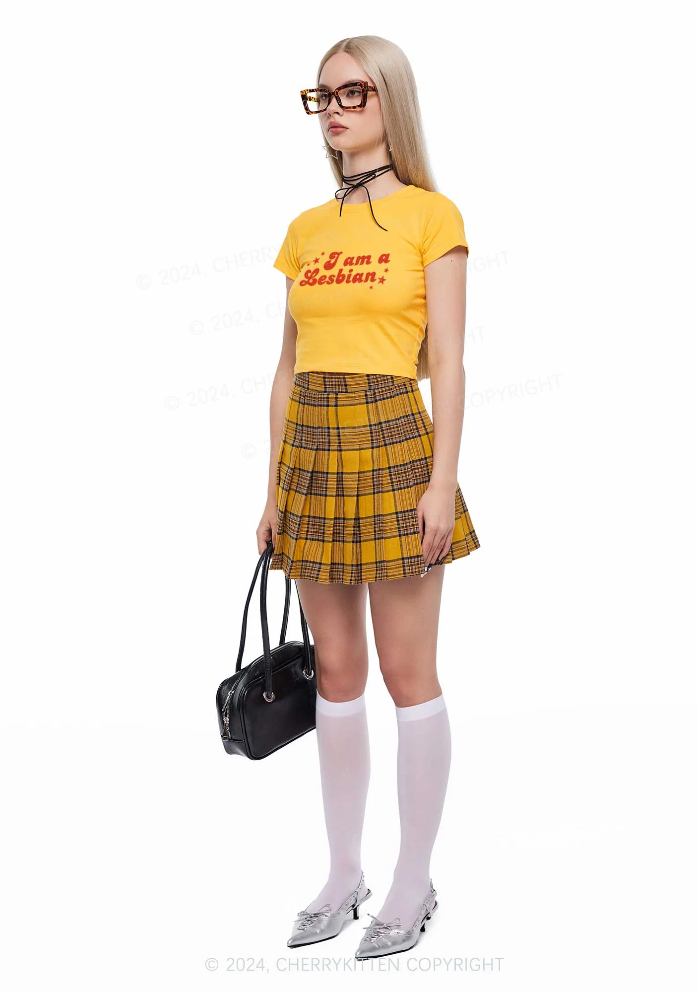 I'm Lesbian Y2K Baby Tee Cherrykitten - Image 3