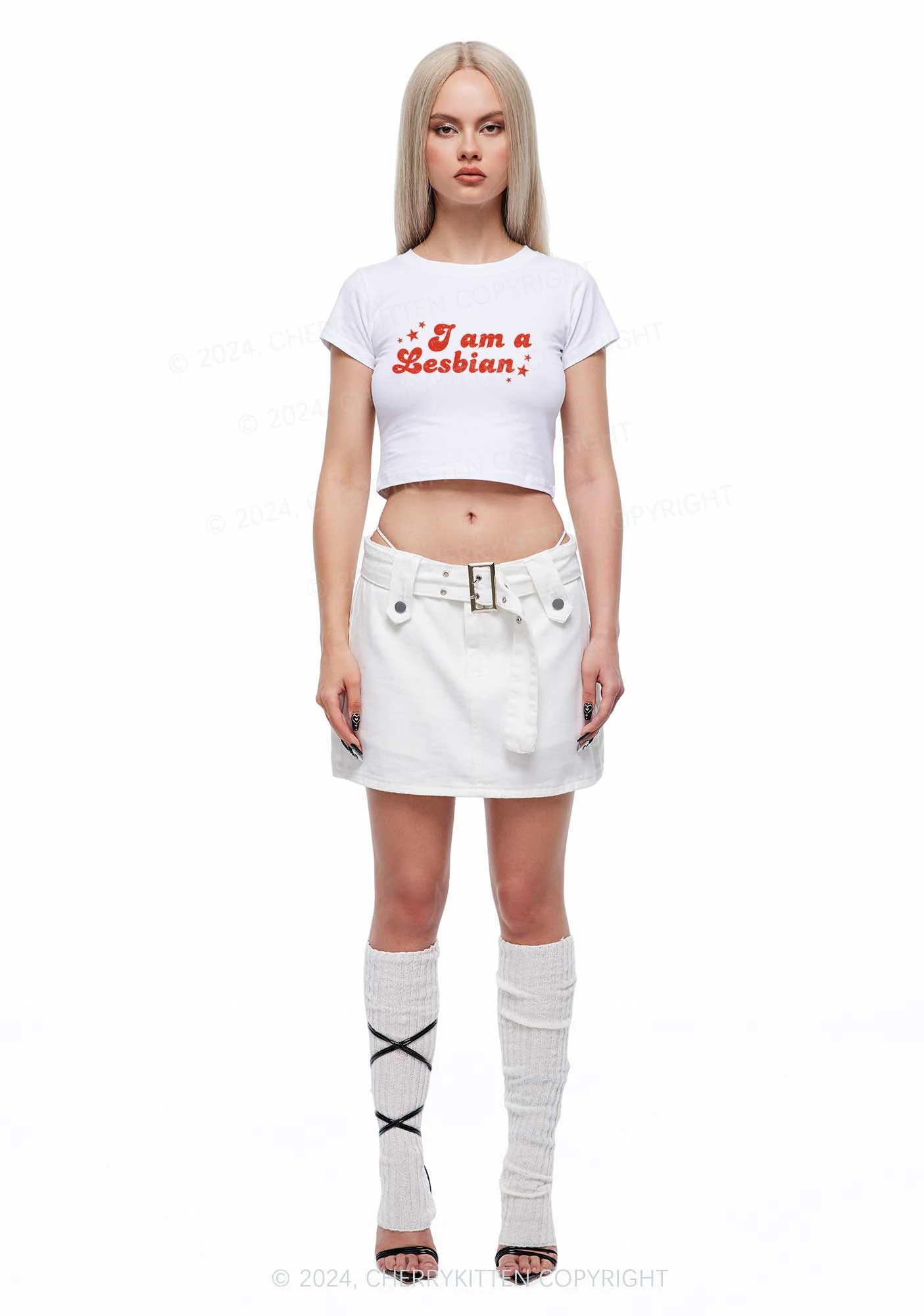 I'm Lesbian Y2K Baby Tee Cherrykitten - Image 4
