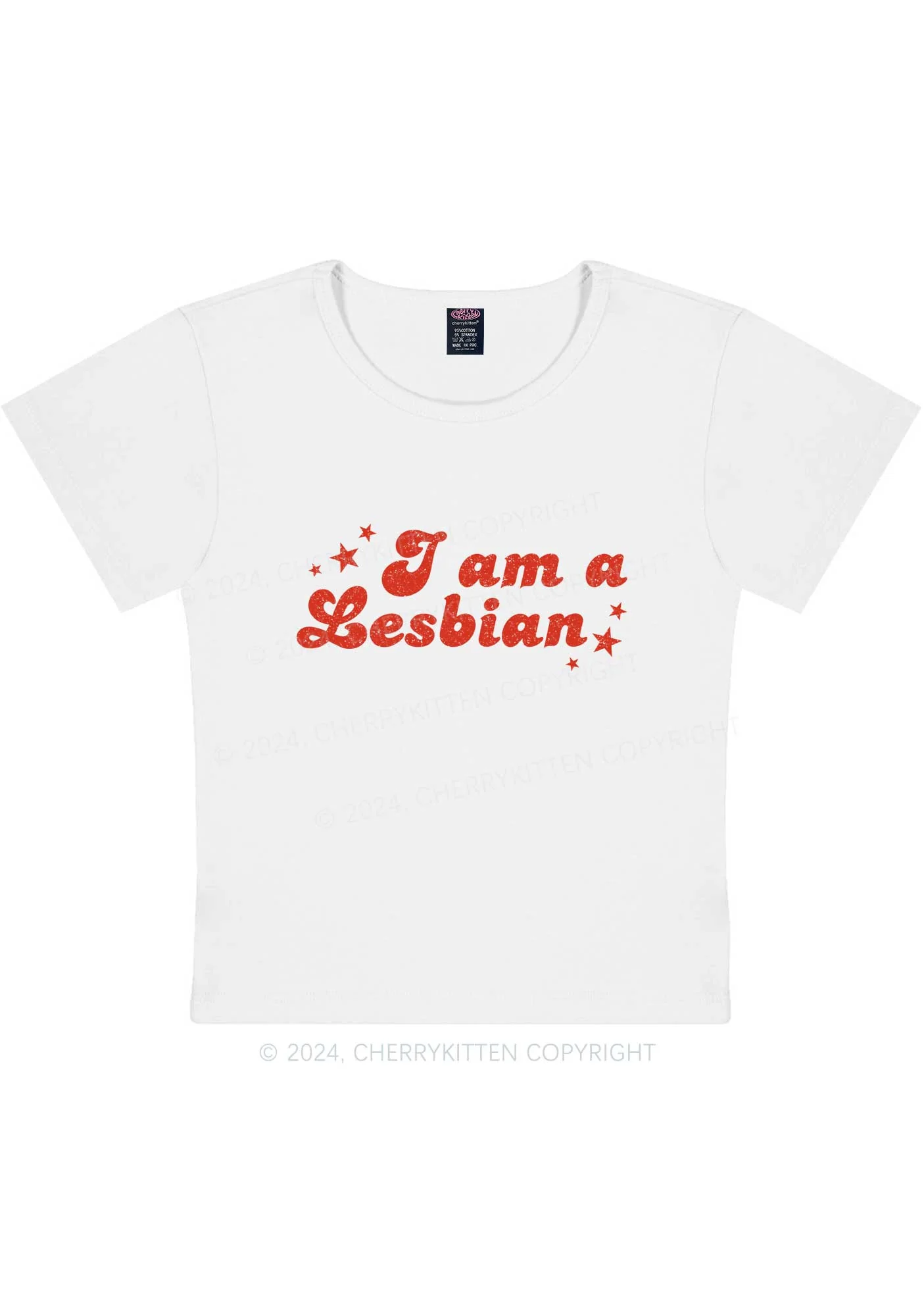 I'm Lesbian Y2K Baby Tee Cherrykitten - Image 6