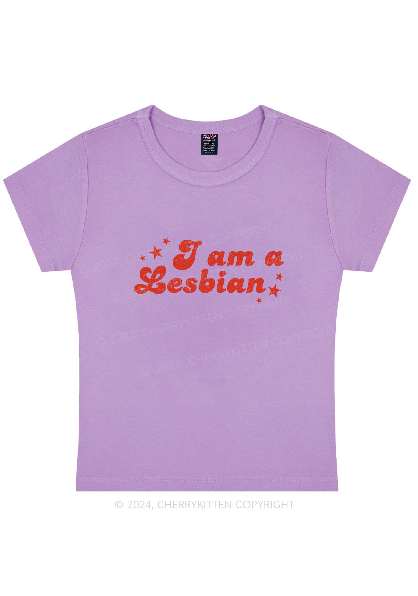 I'm Lesbian Y2K Baby Tee Cherrykitten - Image 8