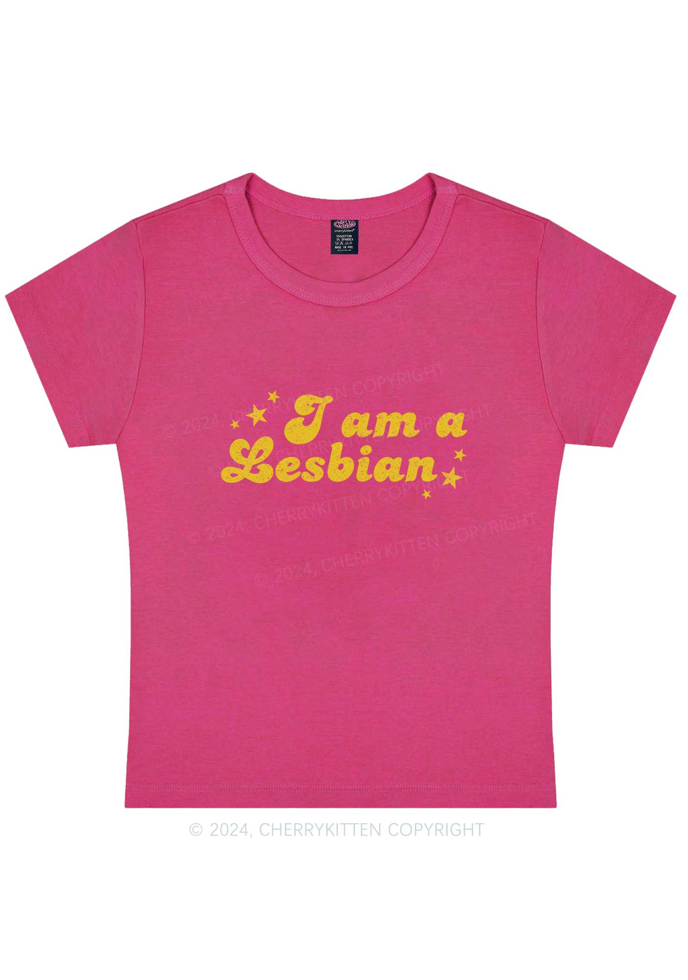 I'm Lesbian Y2K Baby Tee Cherrykitten - Image 9