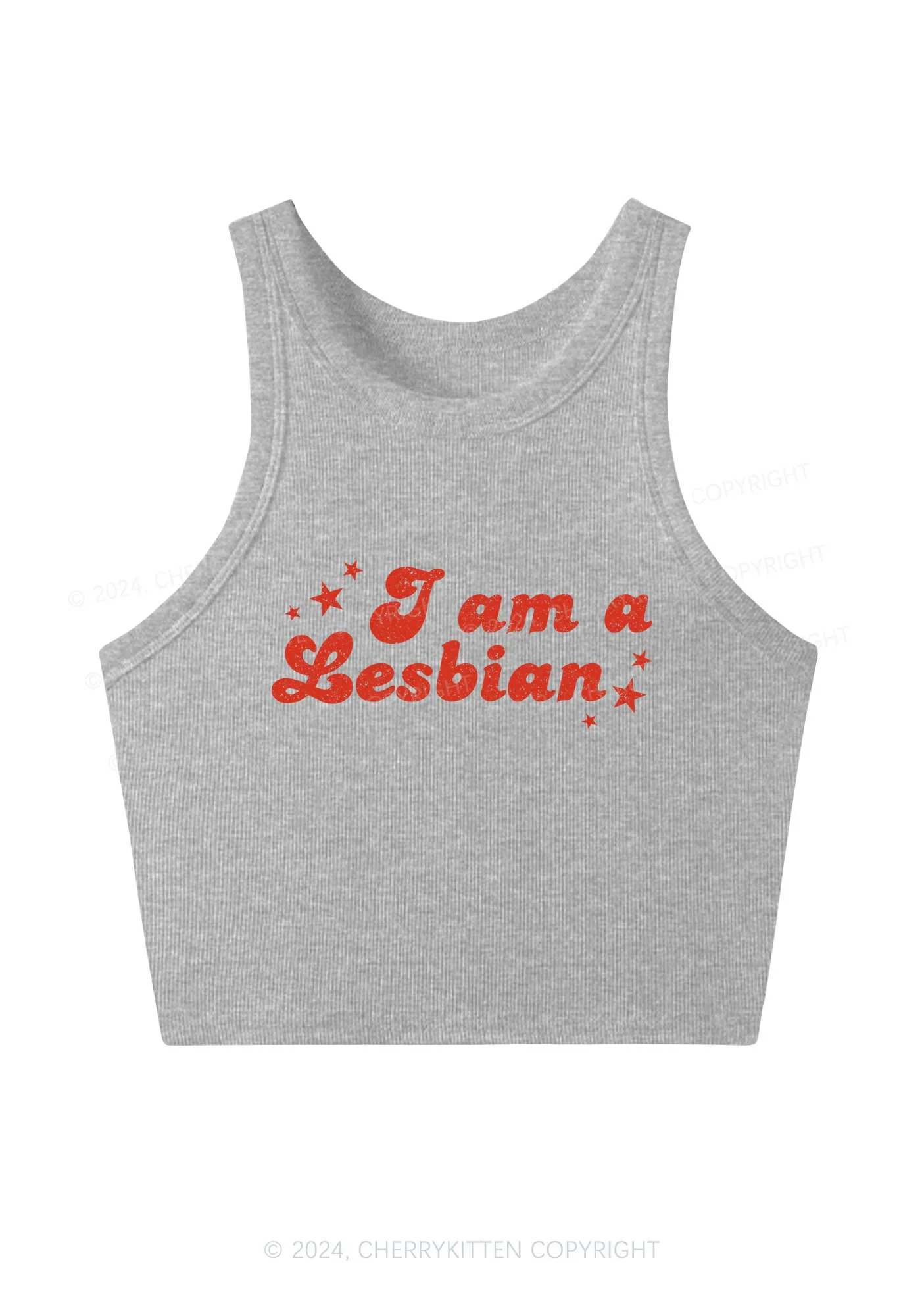 I'm Lesbian Y2K Crop Tank Top Cherrykitten - Image 3
