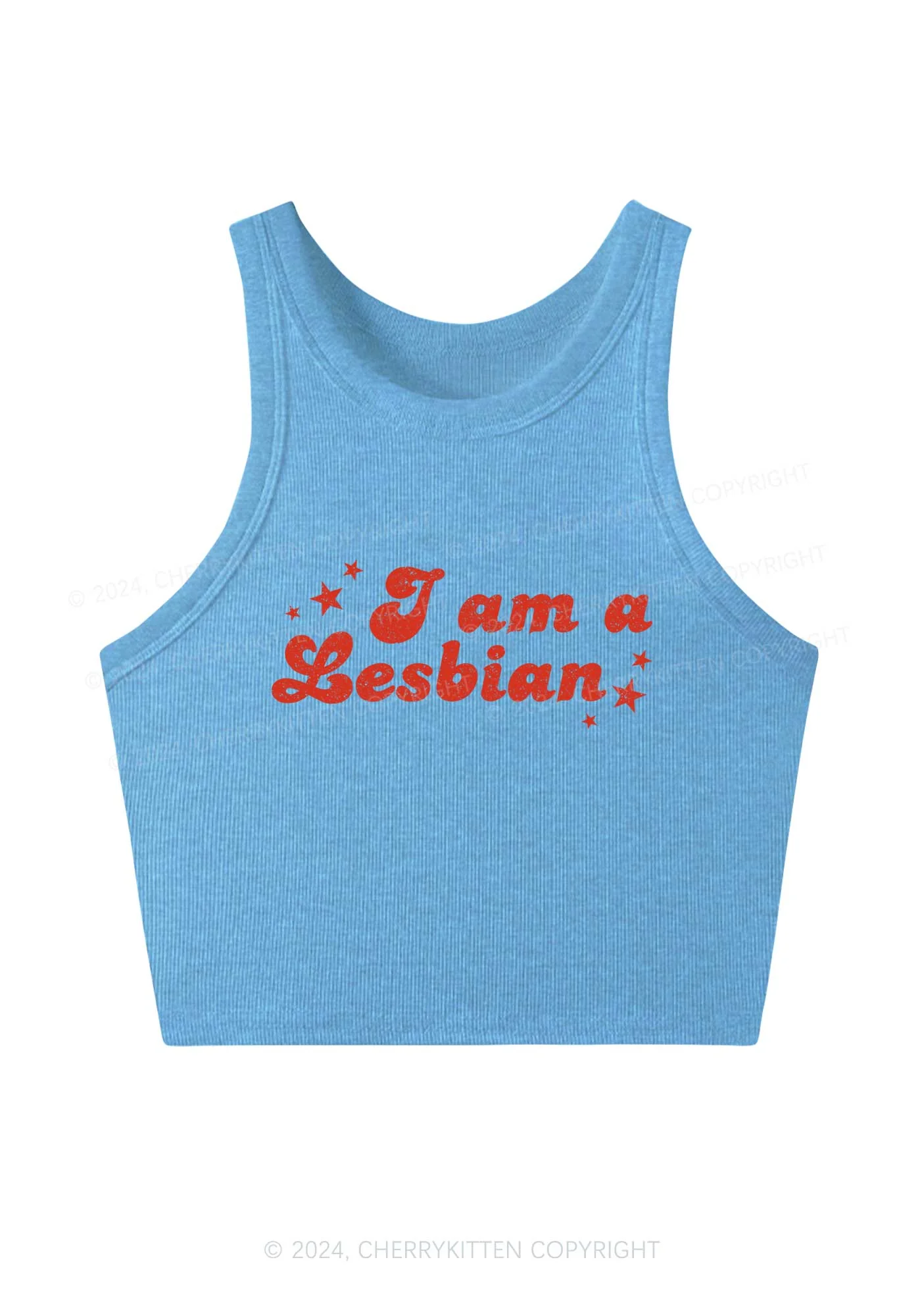 I'm Lesbian Y2K Crop Tank Top Cherrykitten - Image 4