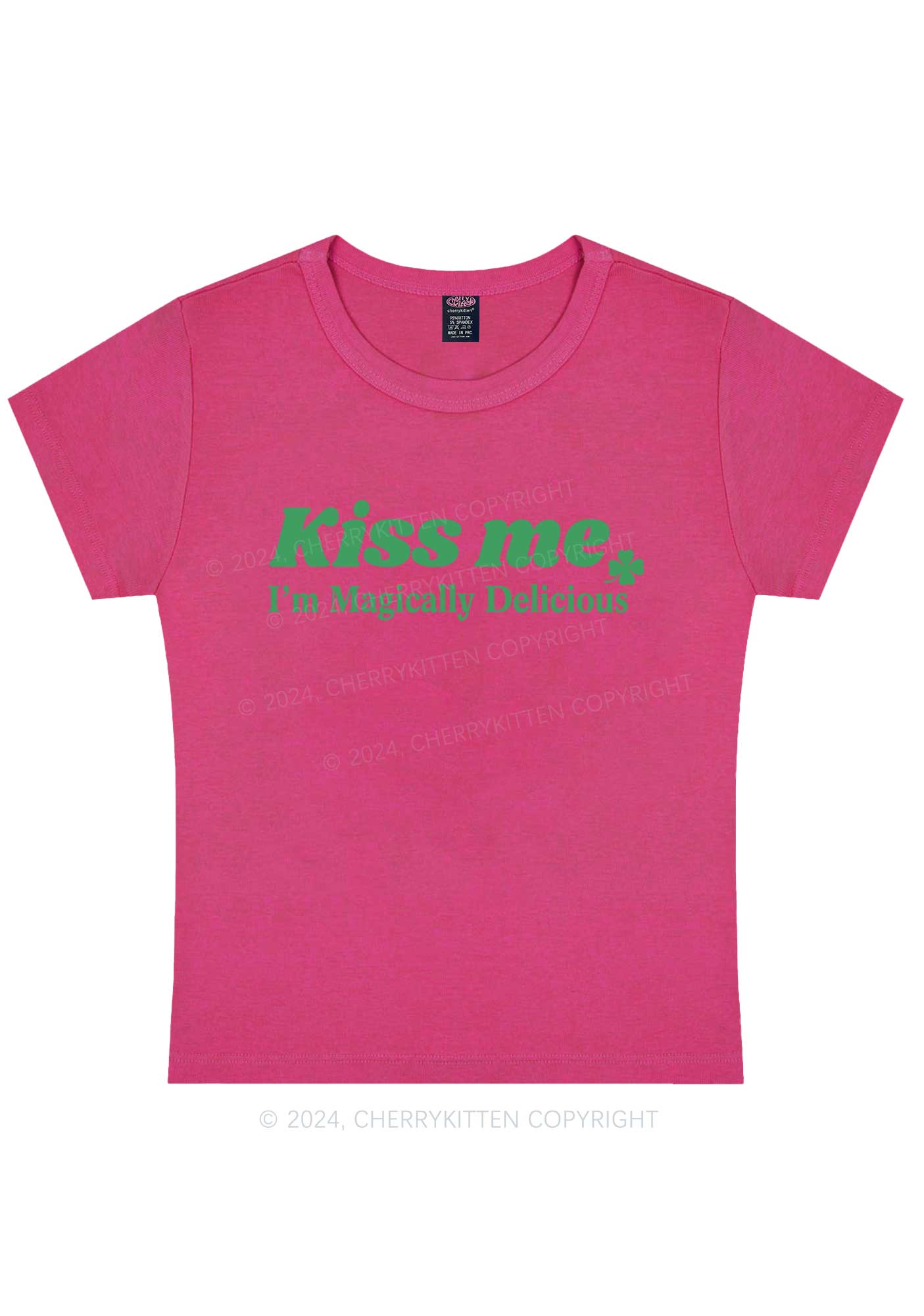 Im Magically Delicious St Patricks Y2K Baby Tee Cherrykitten - Image 10