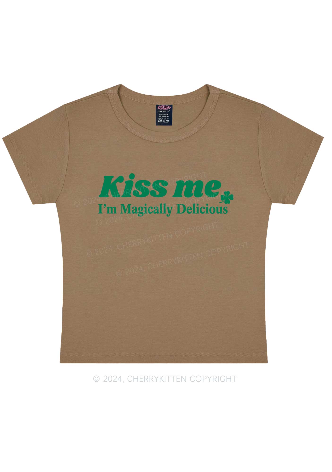 Im Magically Delicious St Patricks Y2K Baby Tee Cherrykitten - Image 12