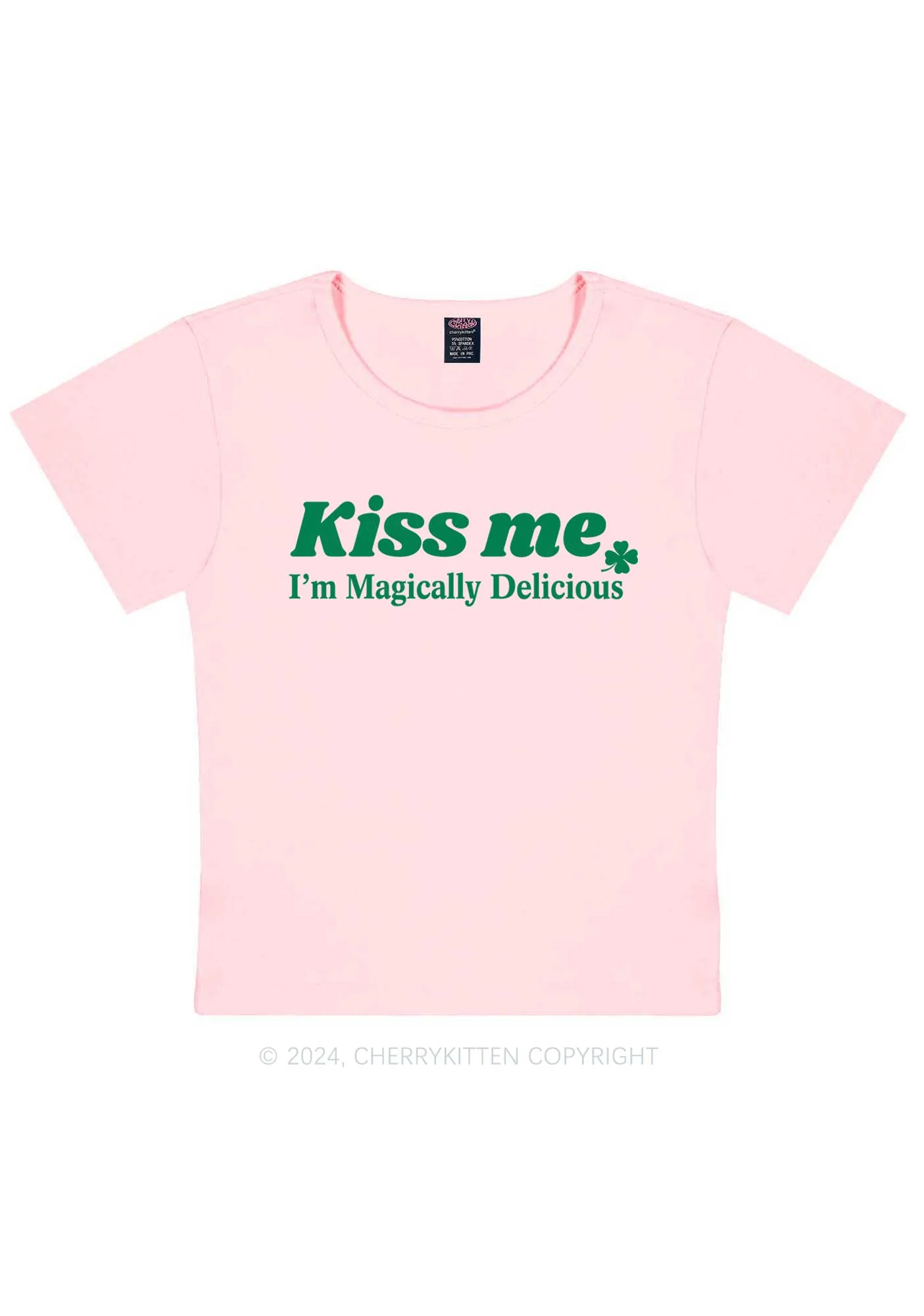 Im Magically Delicious St Patricks Y2K Baby Tee Cherrykitten - Image 7