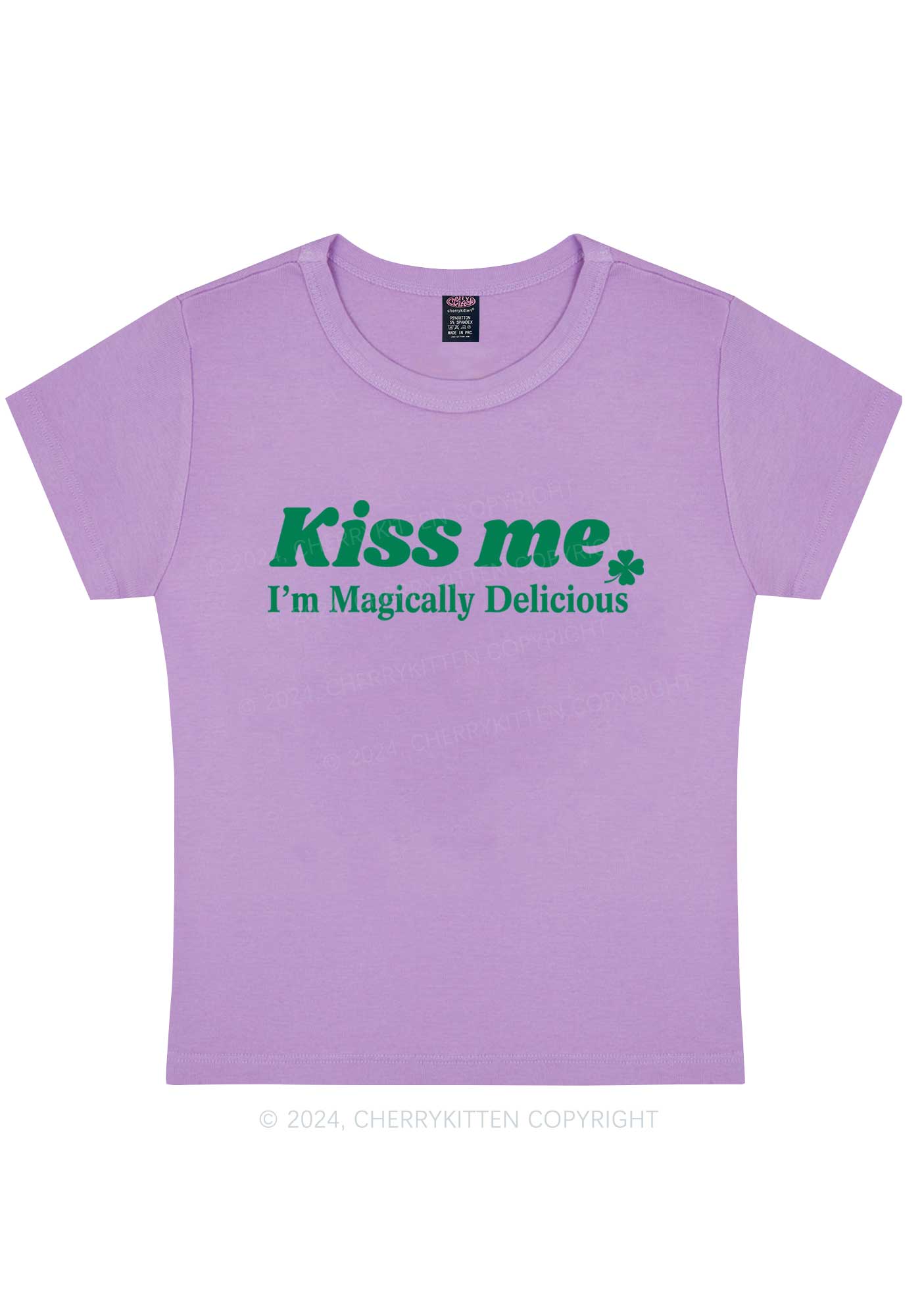 Im Magically Delicious St Patricks Y2K Baby Tee Cherrykitten - Image 9