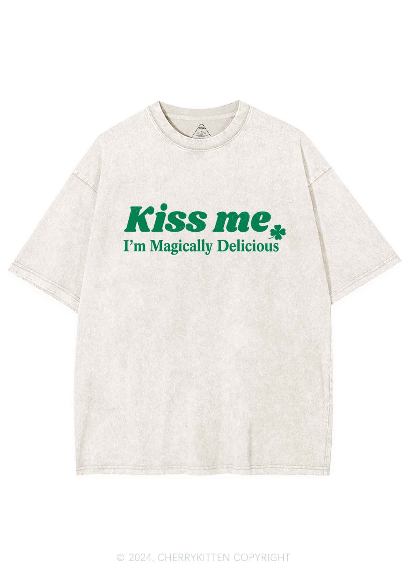Im Magically Delicious St Patricks Y2K Washed Tee Cherrykitten - Image 5