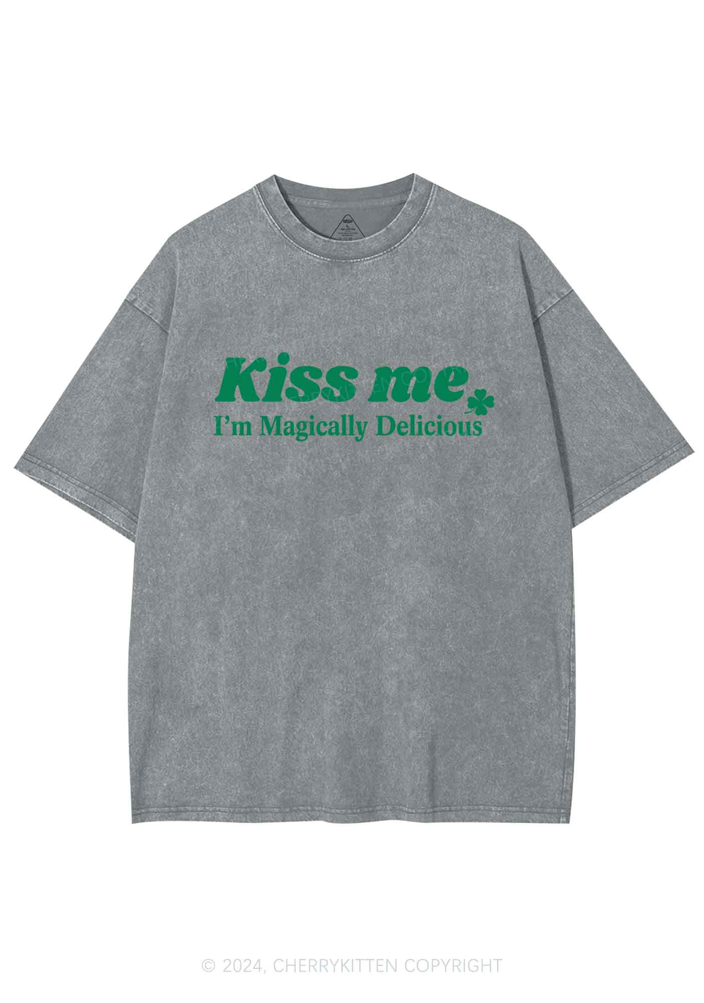 Im Magically Delicious St Patricks Y2K Washed Tee Cherrykitten - Image 9