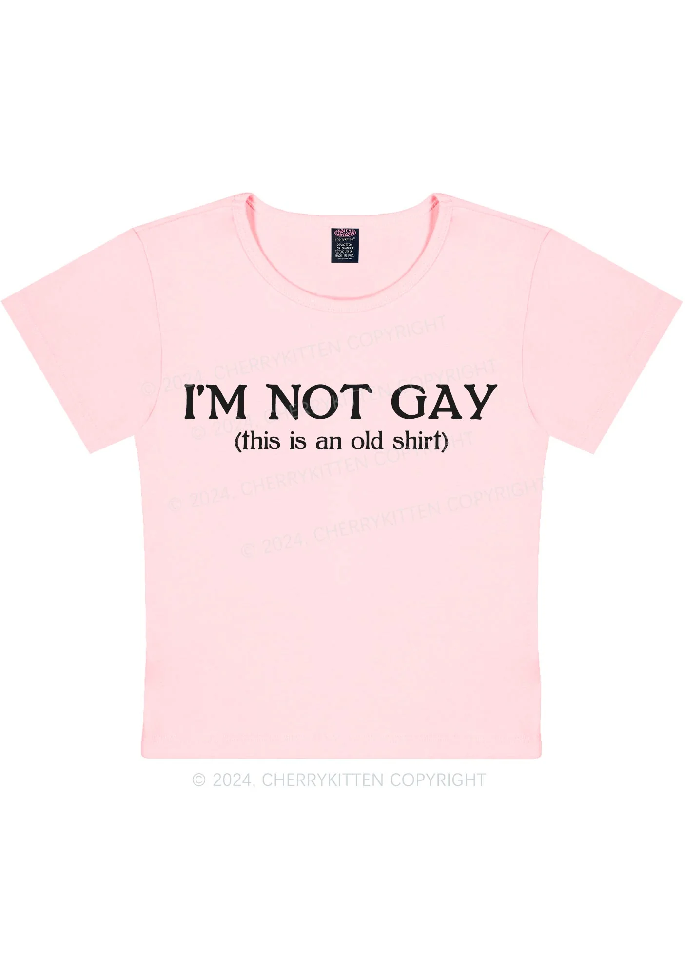I'm Not Gay Y2K Baby Tee Cherrykitten - Image 10