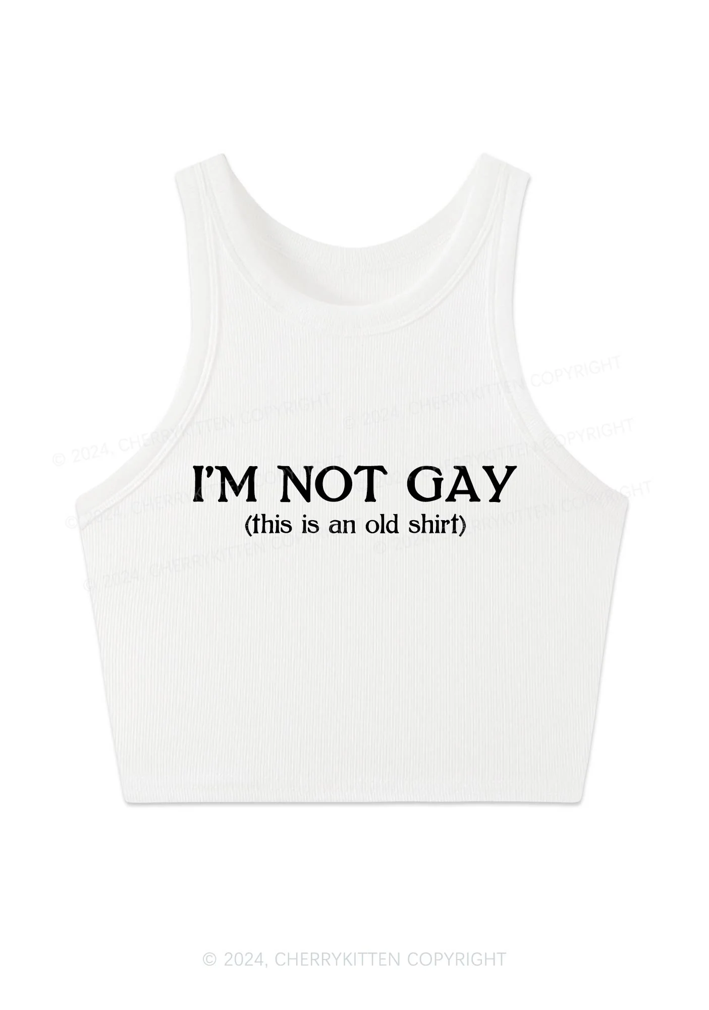 I'm Not Gay Y2K Crop Tank Top Cherrykitten - Image 2
