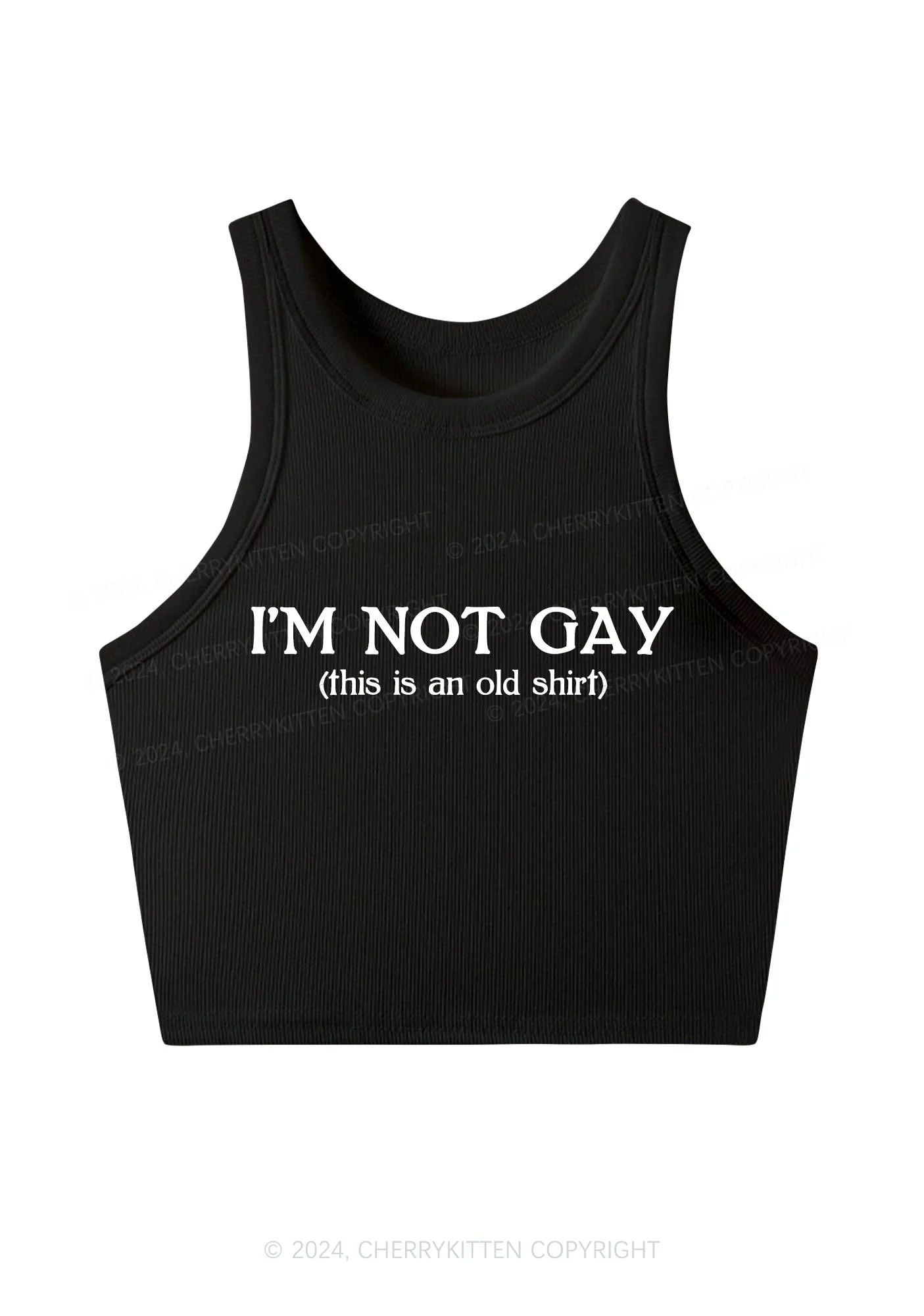 I'm Not Gay Y2K Crop Tank Top Cherrykitten - Image 3