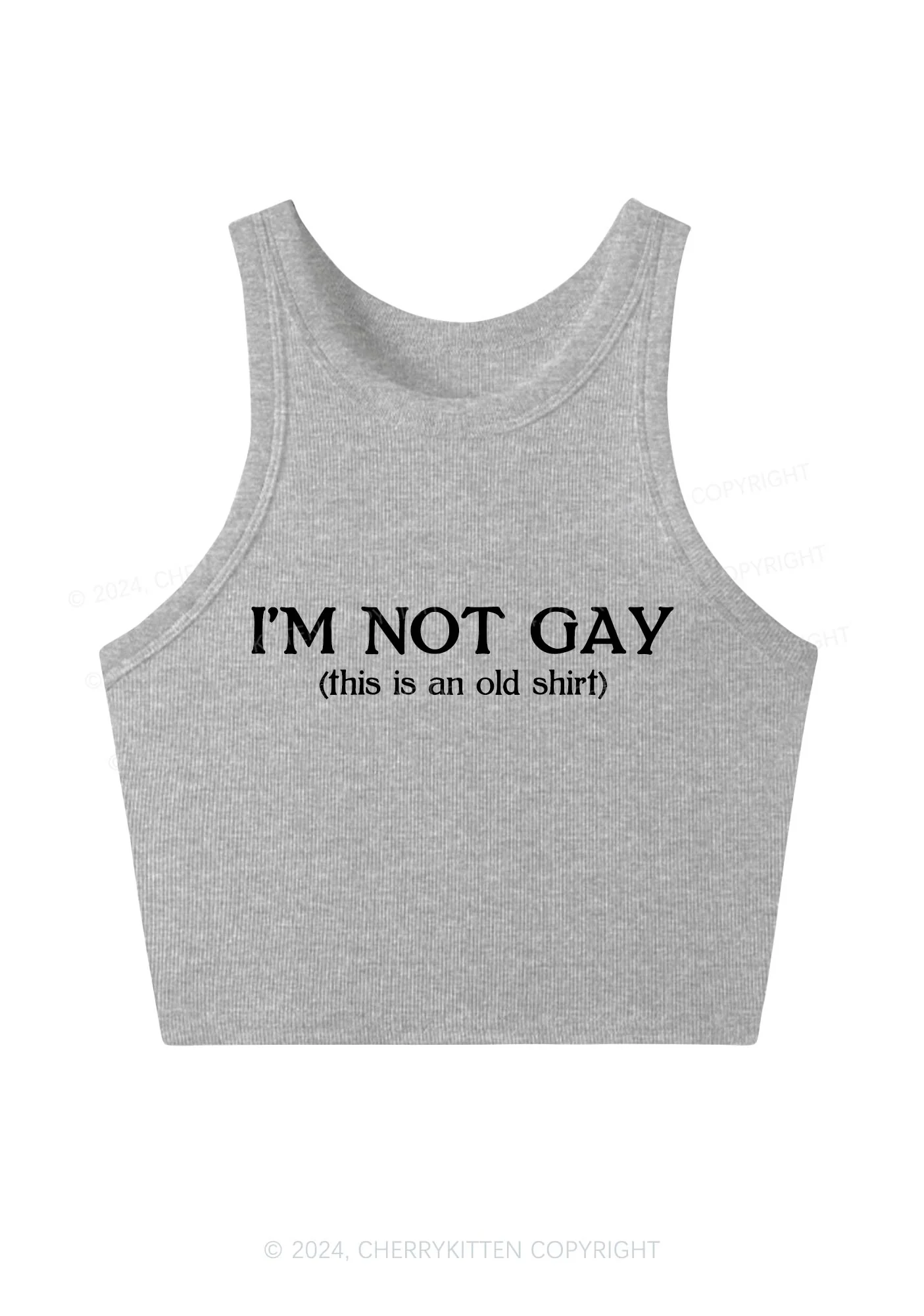 I'm Not Gay Y2K Crop Tank Top Cherrykitten - Image 4