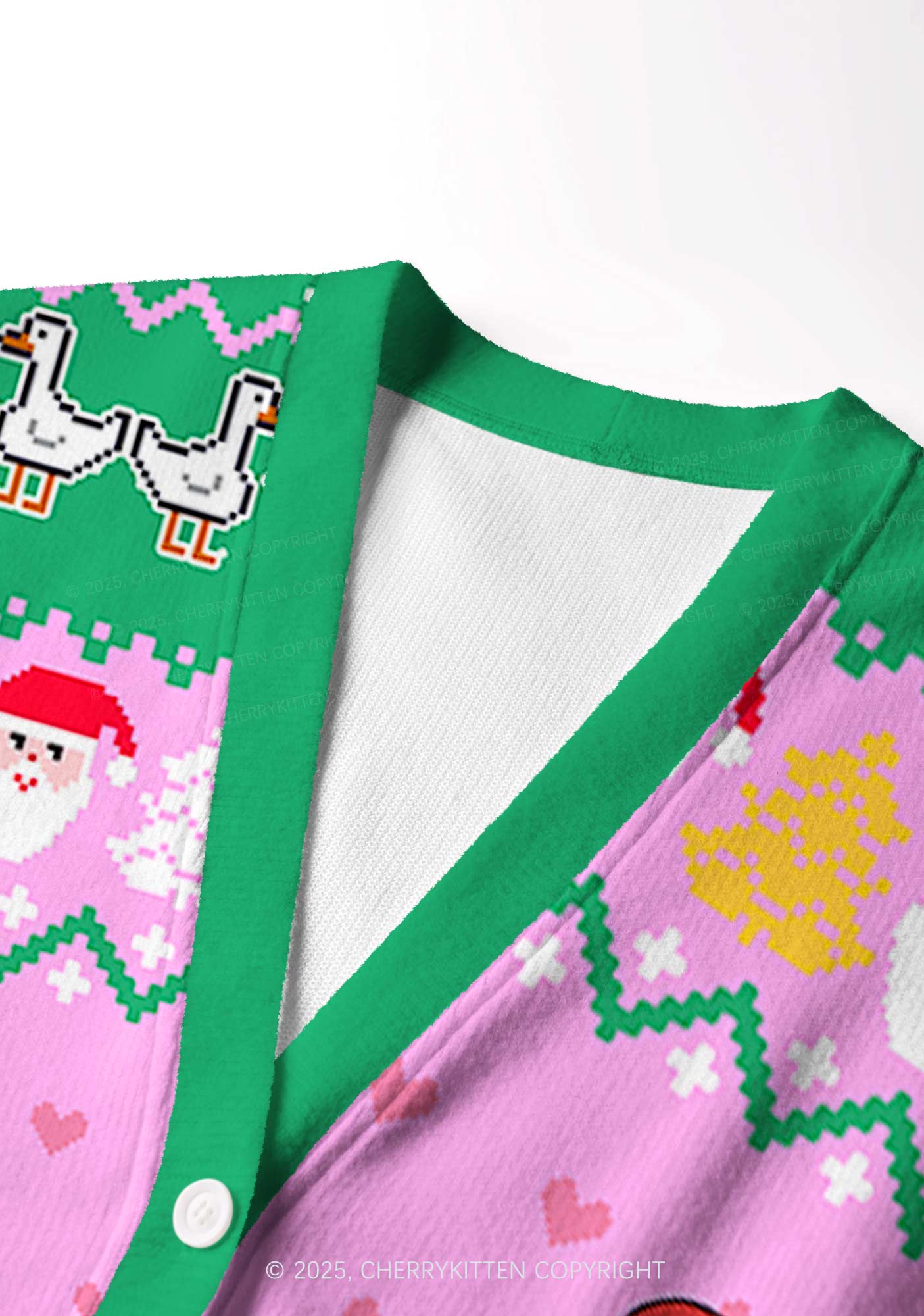 Im Not Going Goose Y2K Christmas Cardigan Knit Sweatshirt Cherrykitten - Image 5