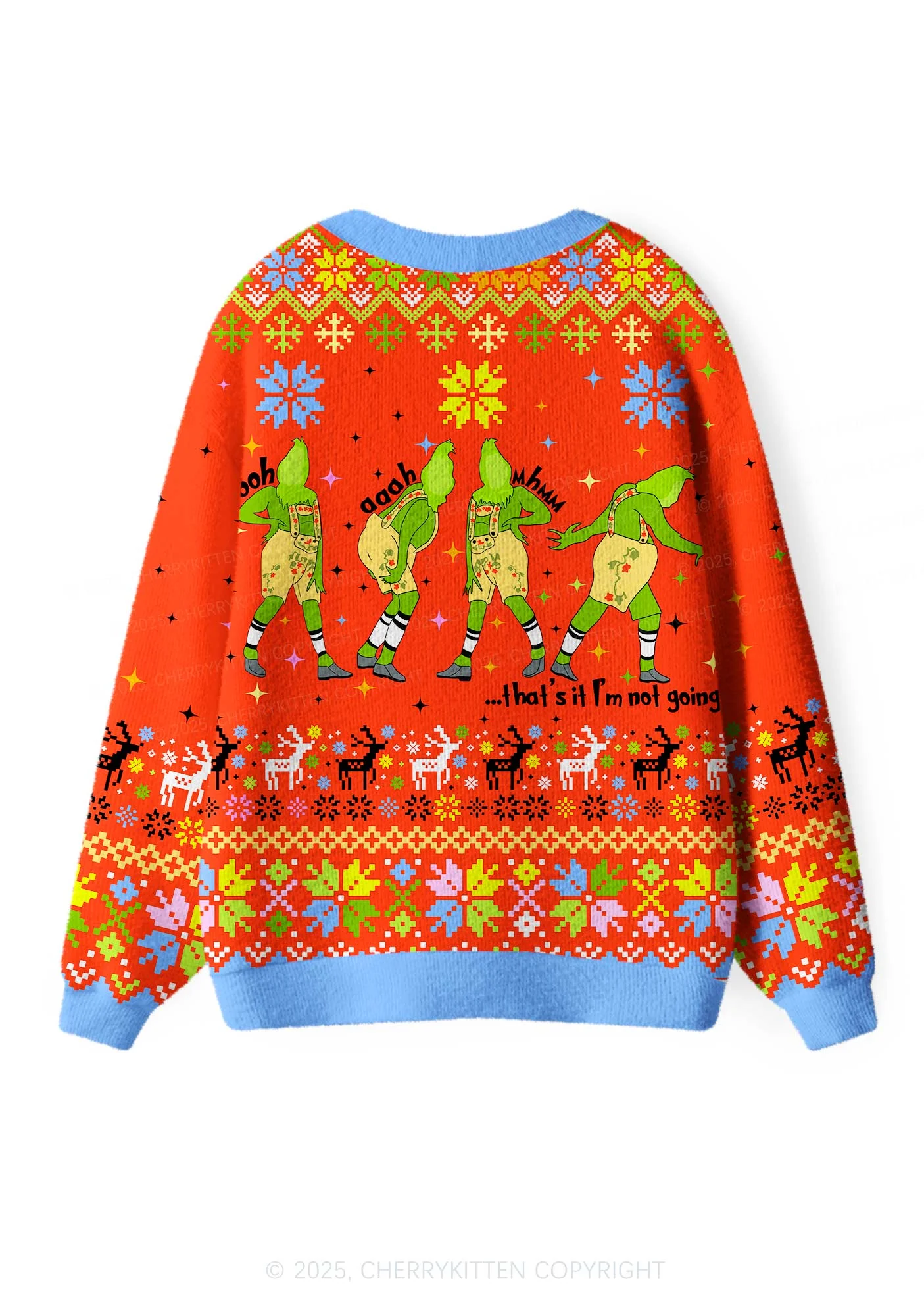 Im Not Going Y2K Christmas Cardigan Knit Sweatshirt Cherrykitten - Image 3