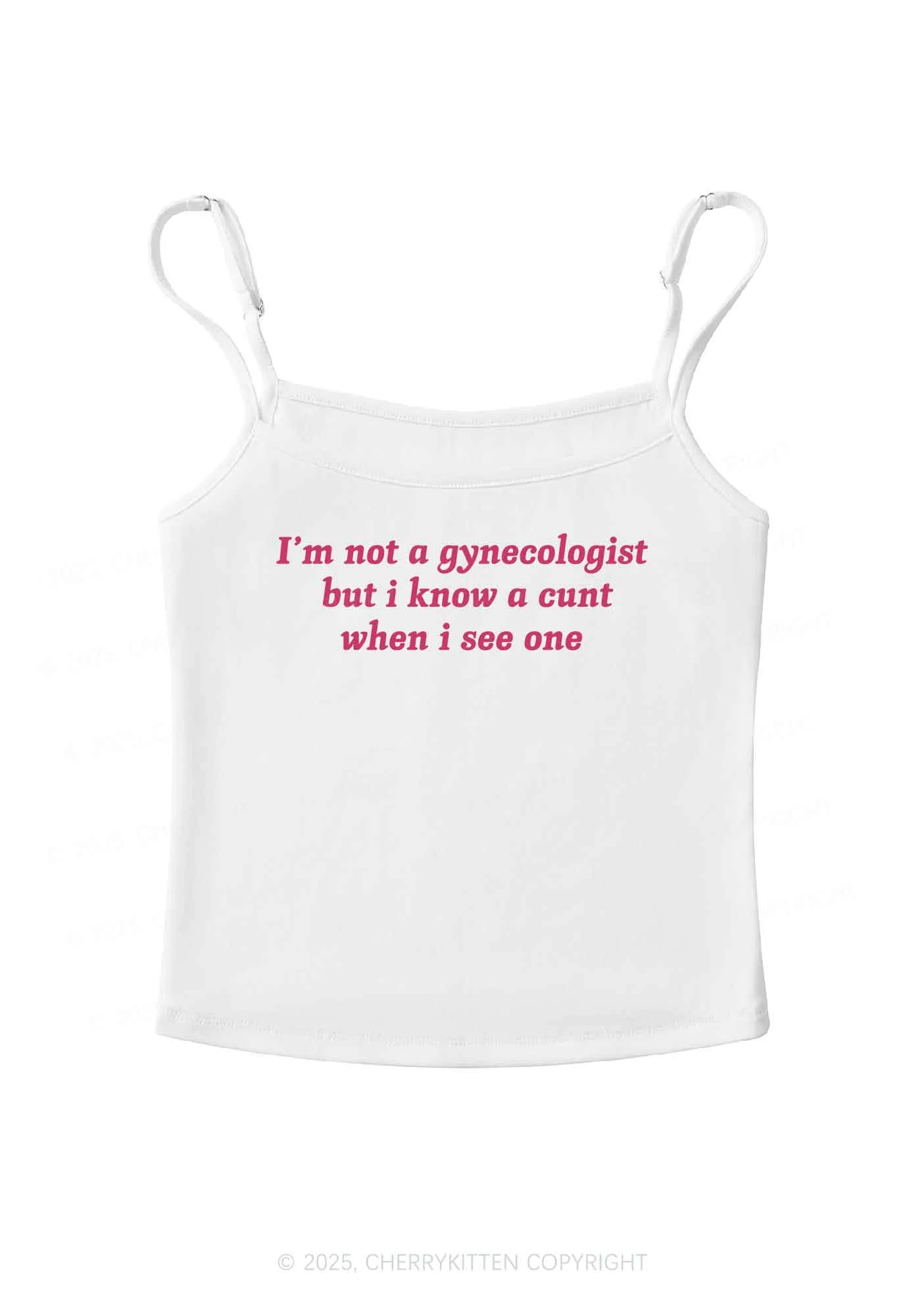 Im Not Gynecologist Y2K Spaghetti Strap Cami Cherrykitten - Image 4