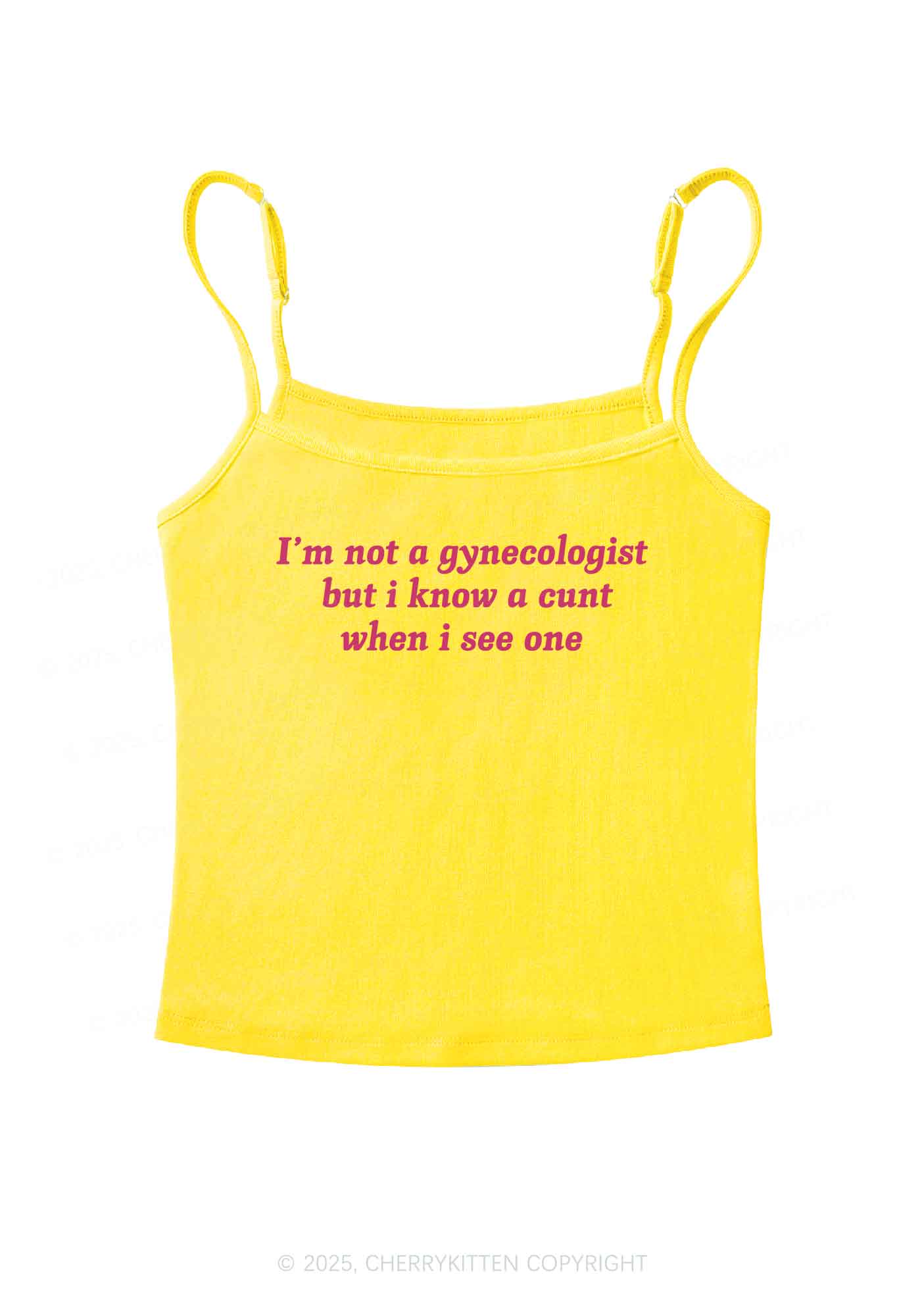 Im Not Gynecologist Y2K Spaghetti Strap Cami Cherrykitten - Image 6